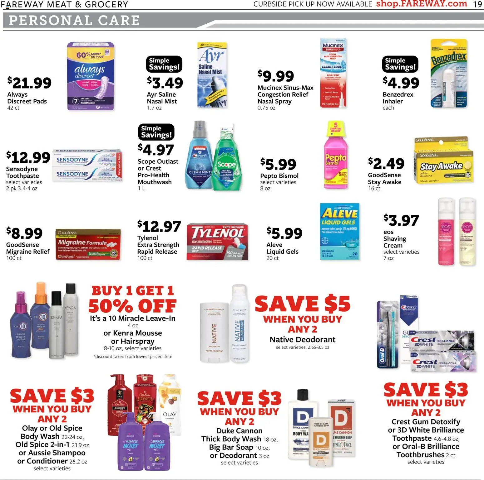 Fareway Weekly Ad - valid from 09.03.2026 | Page: 19 | Products: Deodorant, Toothpaste, Bourbon, Case