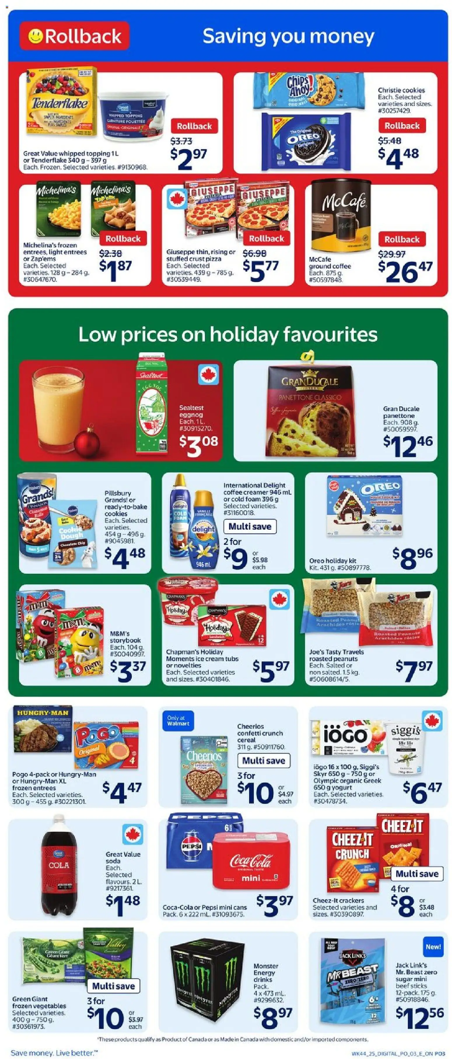 Walmart flyer valid from 26.11.2025 | Page: 17 | Products: Cream, Ice cream, Yogurt, Coffee