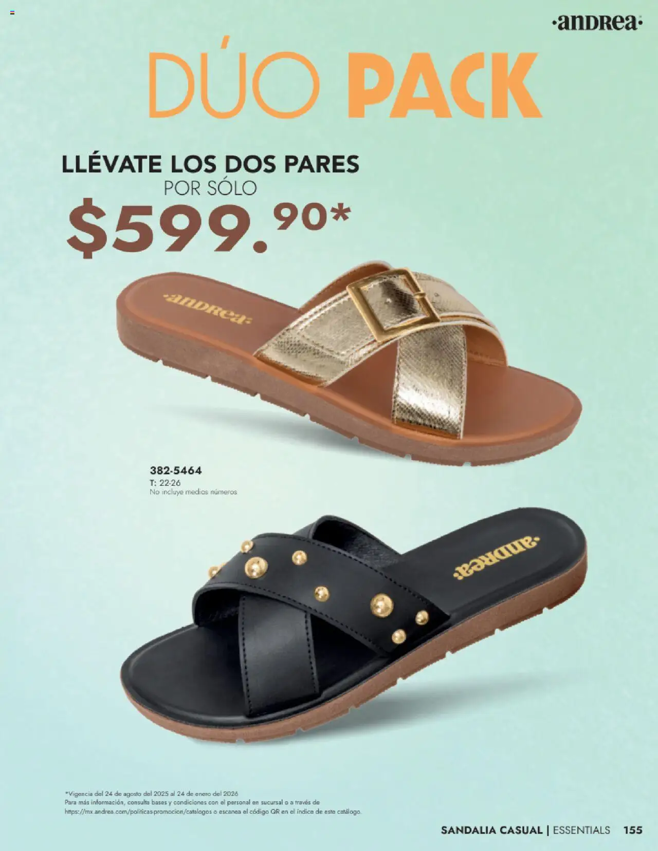 Nuevas ofertas de Andrea válidas en toda la República Mexicana desde el 24.08.2025. ¡Encuentra las mejores ofertas en Andrea - Catálogo Calzado Dama! | Página: 155