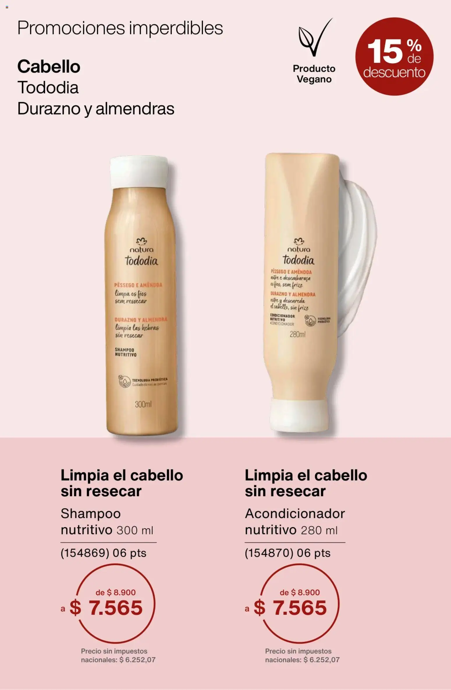 Catálogo Natura Ciclo 1/2026 │ válido desde el 06.01.2026 | Página: 59 | Productos: Almendras, Durazno, Shampoo, Acondicionador