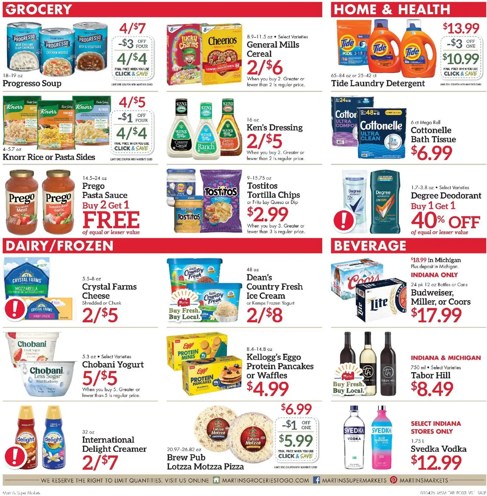 Martin’s Weekly Ad - valid from 04.01.2026 | Page: 3 | Products: Yogurt, Deodorant, Detergent, Vodka