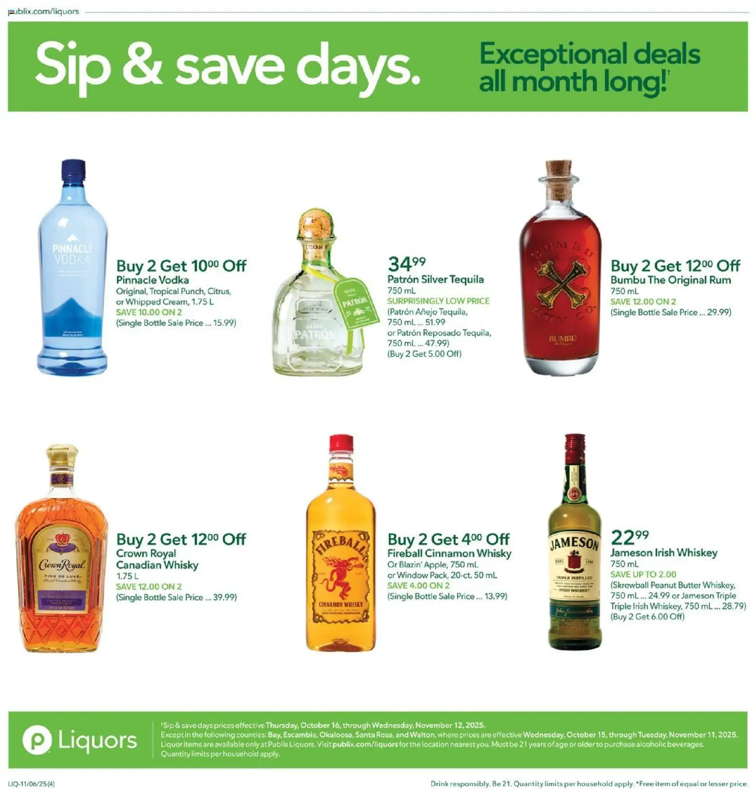 Publix Liquor - valid from 06.11.2025 | Page: 4 | Products: Butter, Vodka, Whiskey