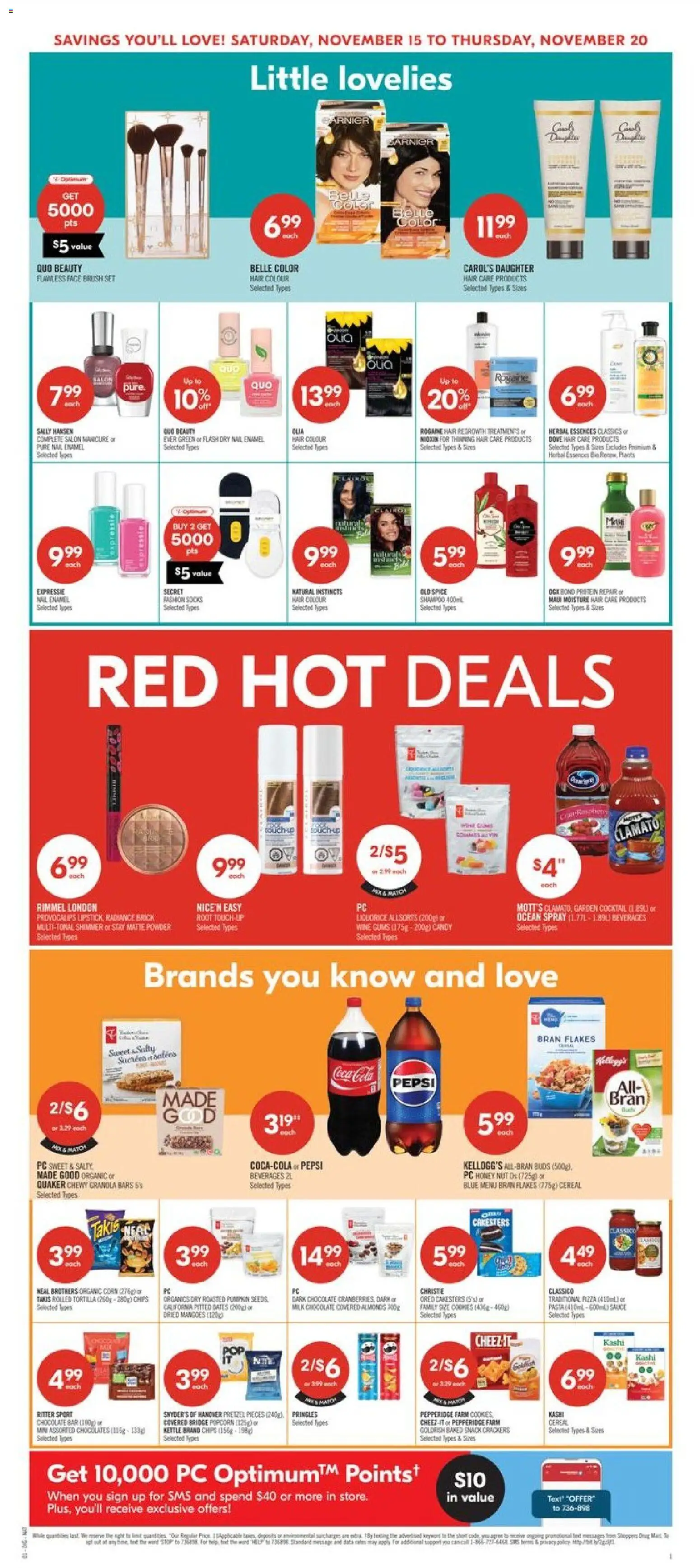 Shoppers flyer valid from 15.11.2025 | Page: 9 | Products: Chips, Cookies, Flakes, Shampoo