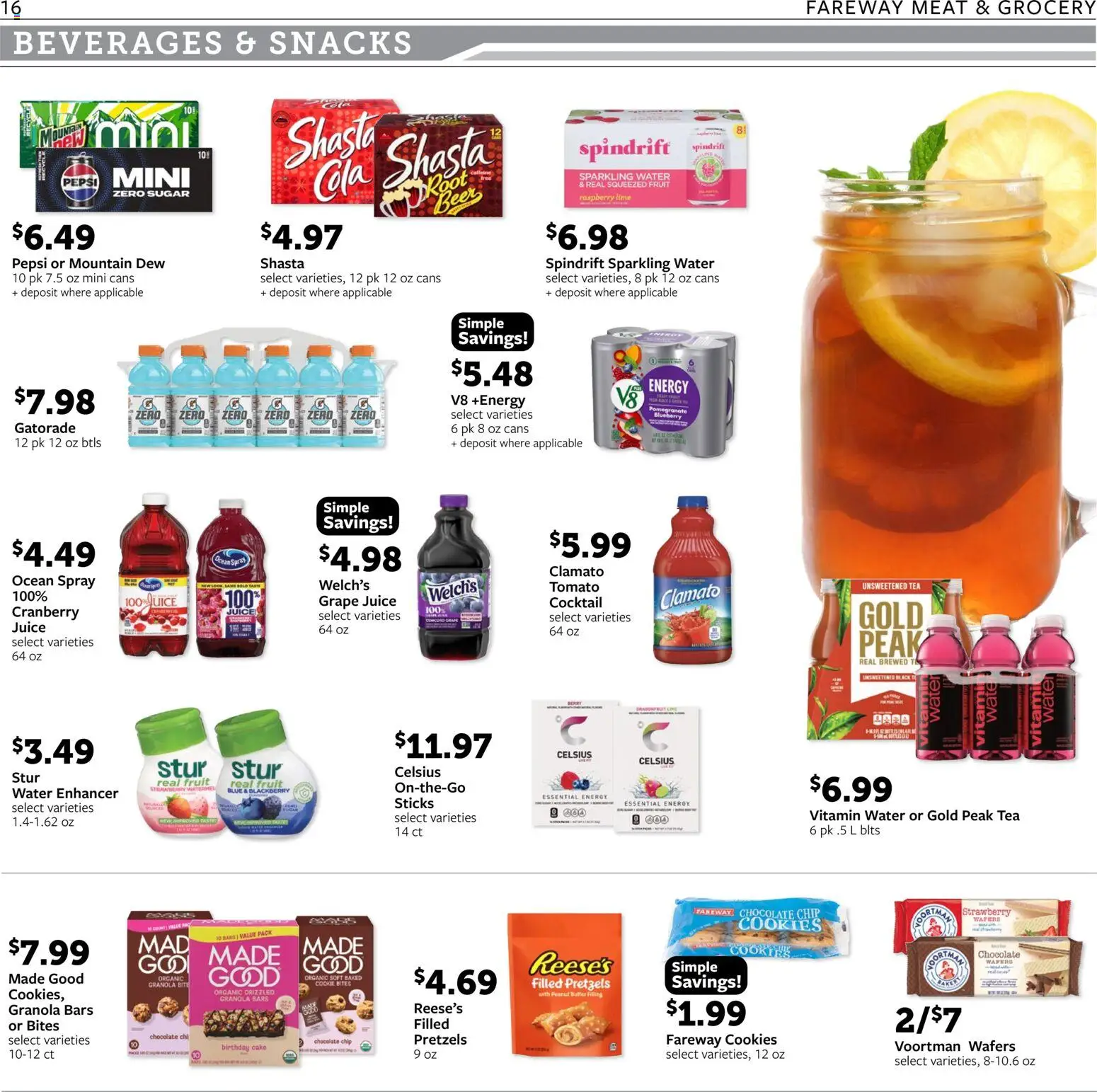 Fareway Weekly Ad - valid from 06.04.2026 | Page: 16 | Products: Juice, Tea, Water, Lime