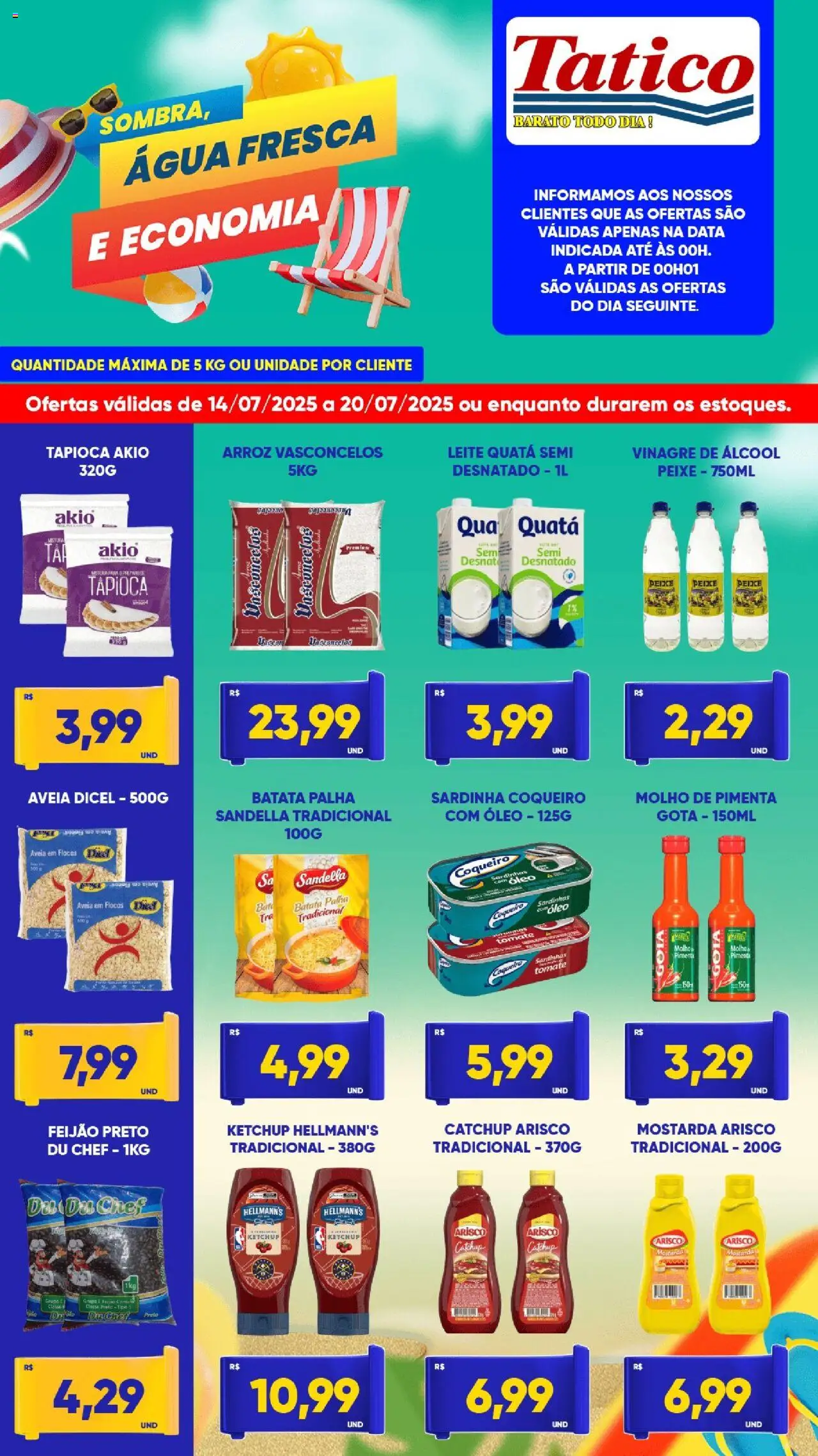 Tatico Folheto - válido de 14.07.2025 | Página: 3 | Produtos: Vinagre, Óleo, Flocos, Aveia
