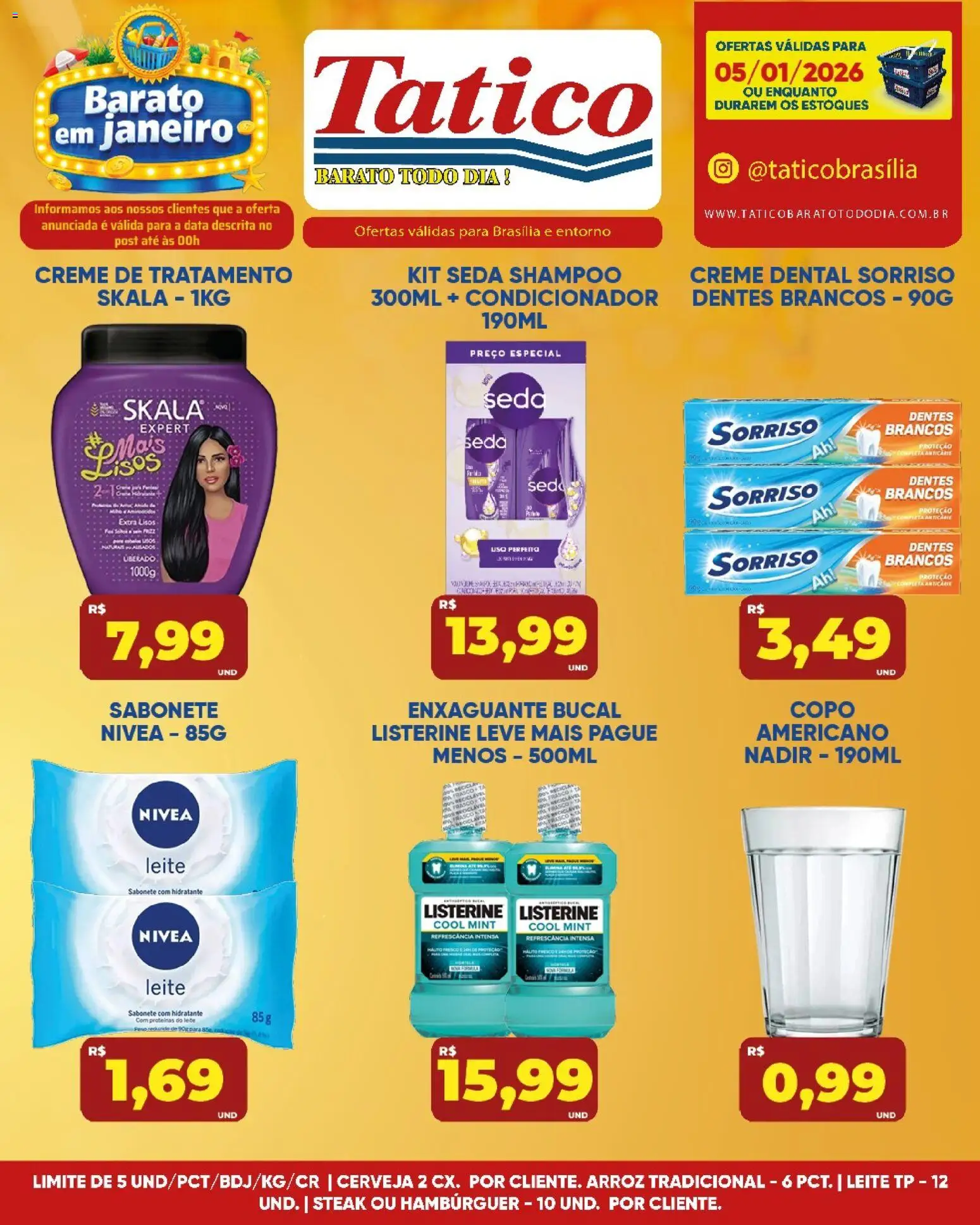Tatico Folheto - válido de 05.01.2026 | Página: 11 | Produtos: Shampoo, Condicionador, Leite, Arroz