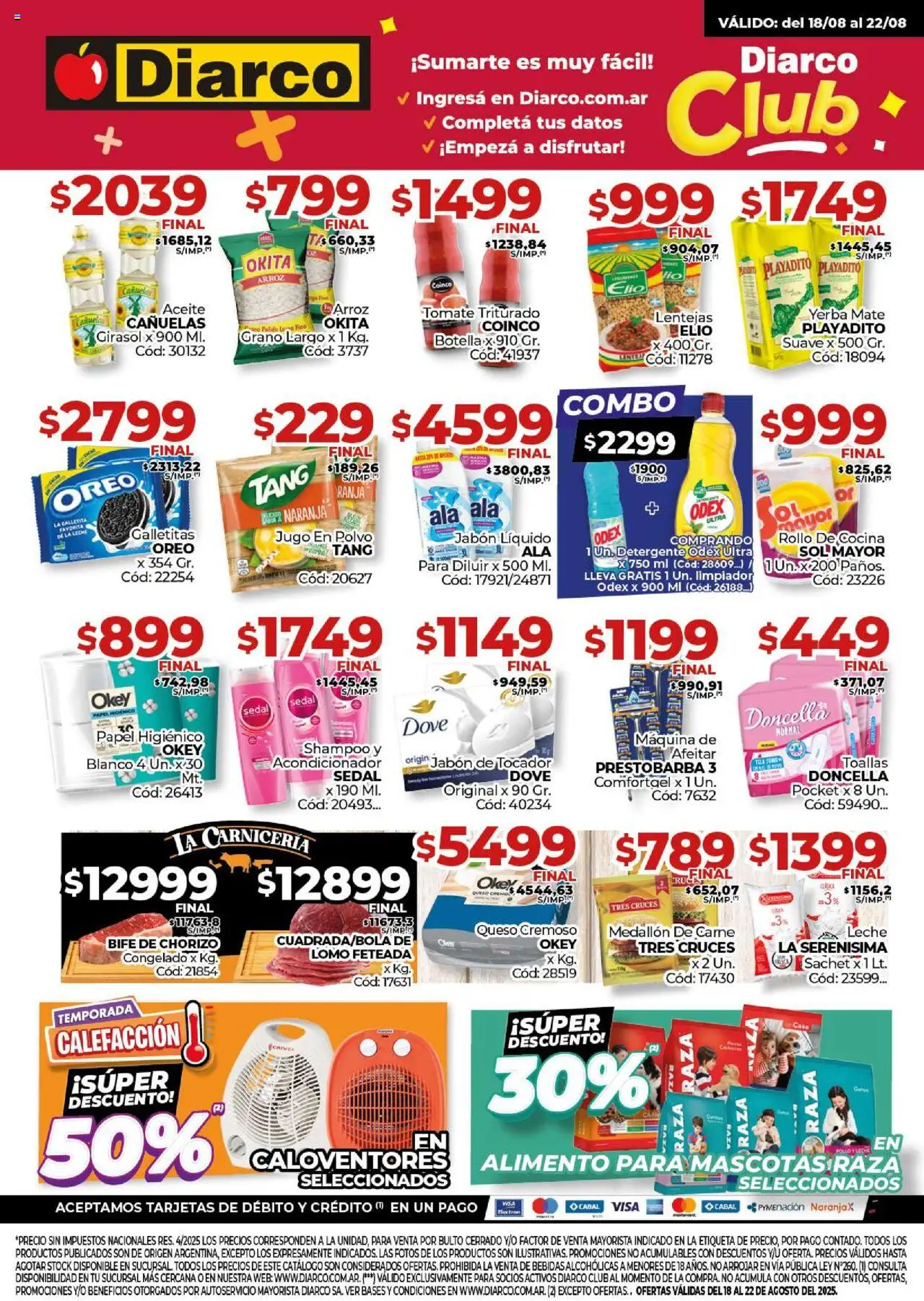 Diarco ofertas │ válido desde el 18.08.2025 | Página: 1 | Productos: Botella, Polvo, Jabón, Jugo