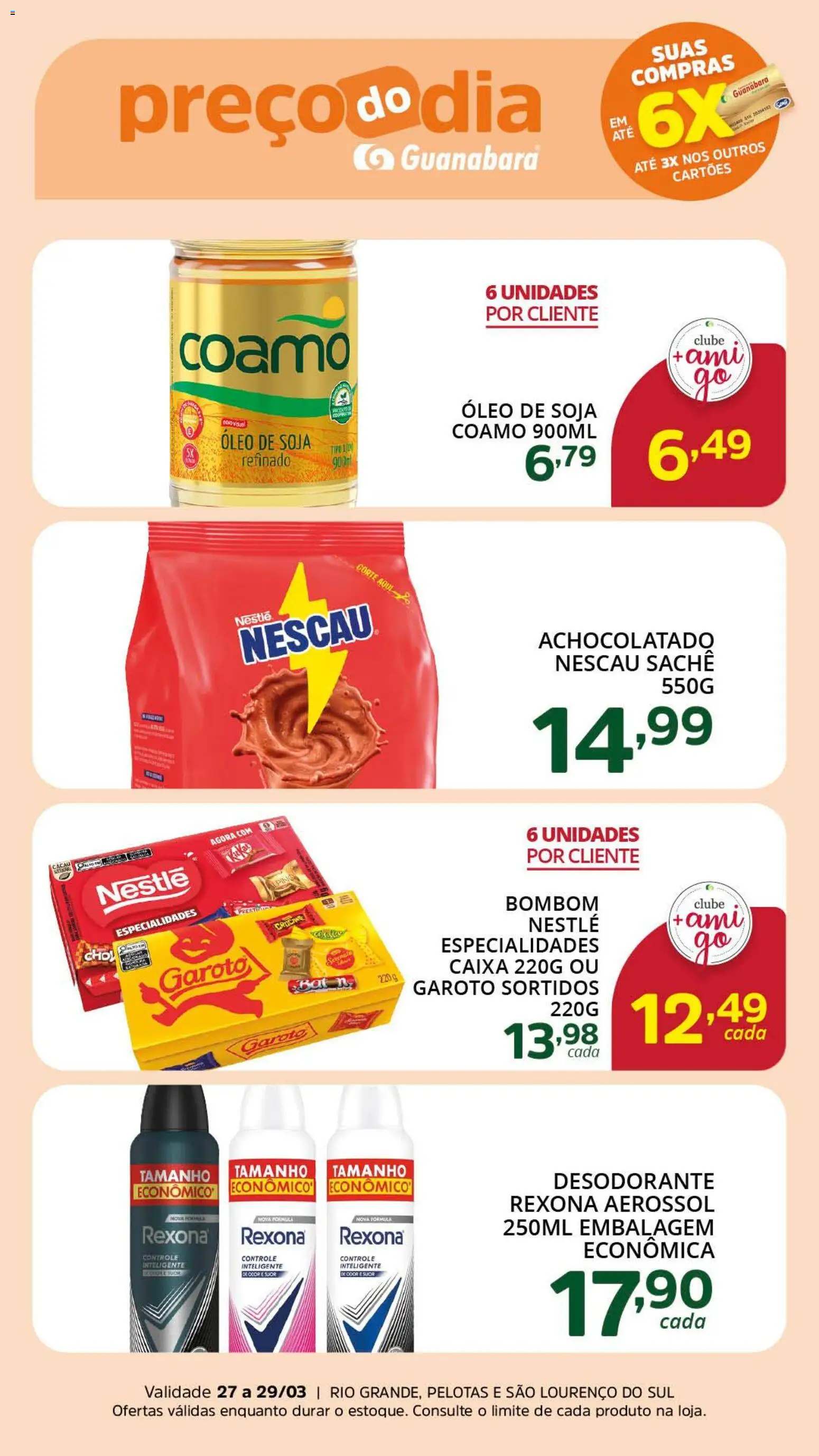 Supermercado Guanabara Folheto - válido de 27.03.2026 | Página: 3 | Produtos: Desodorante, Caixa, Óleo, Rexona