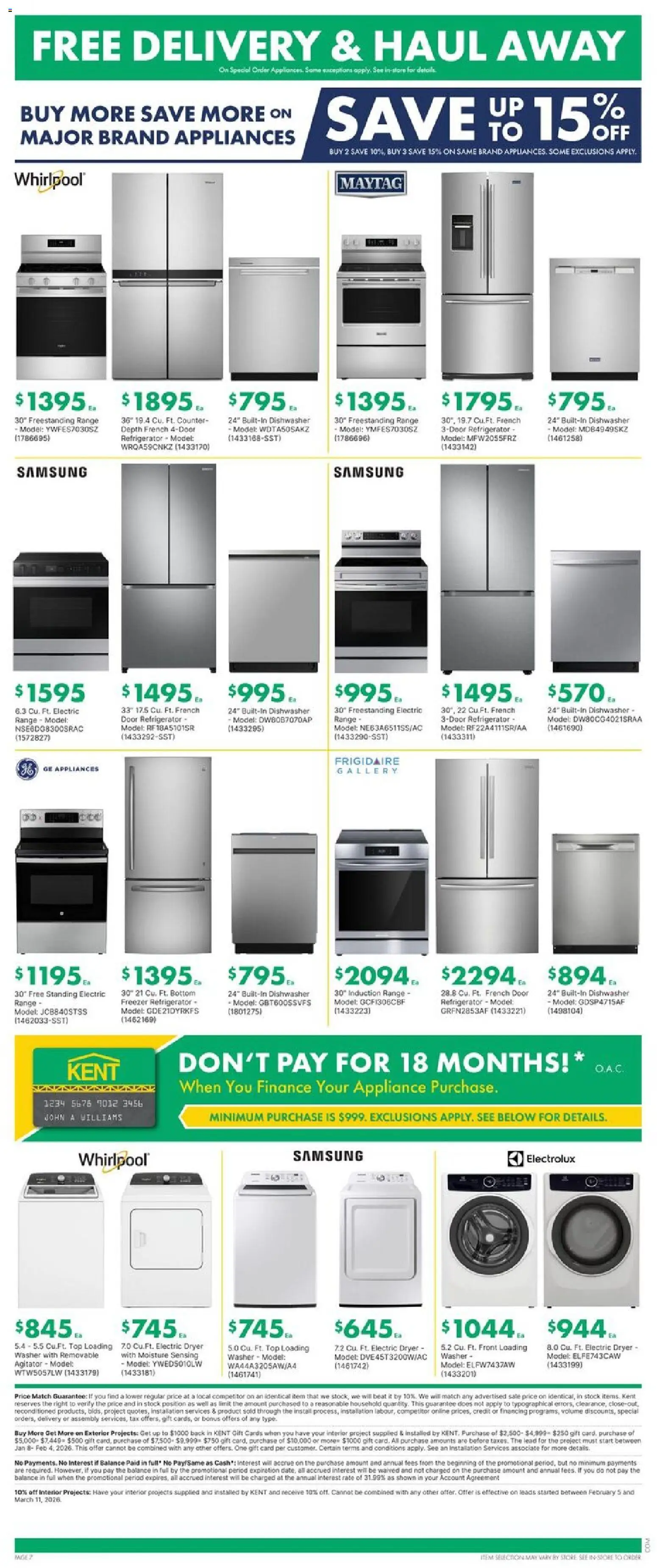 Kent flyer valid from 05.03.2026 | Page: 7 | Products: Refrigerator, Freezer, Dryer, Dishwasher