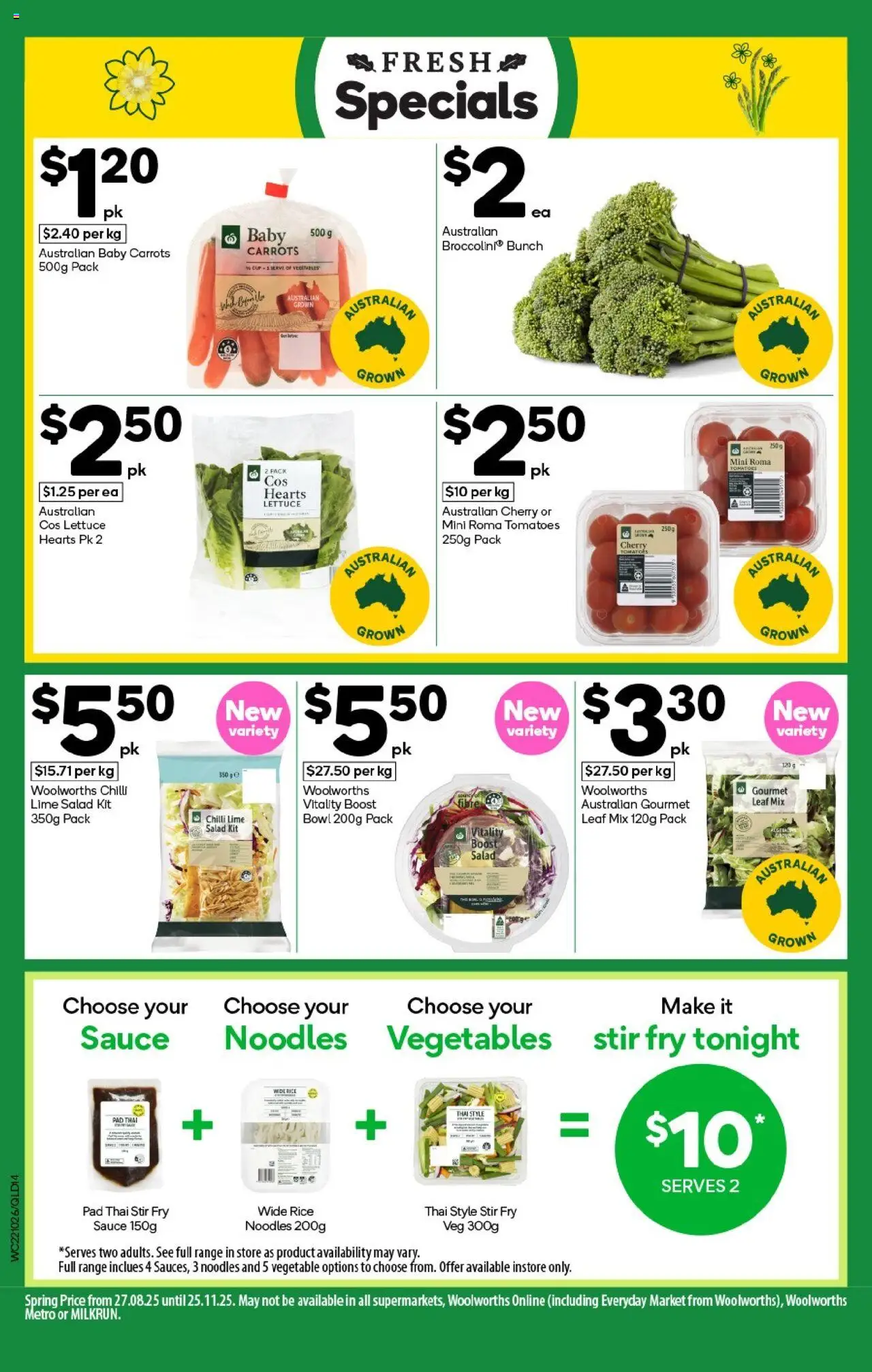 Woolworths catalogue - valid from 22.10.2025 | Page: 14 | Products: Noodles, Vegetables, Sauce, Lime