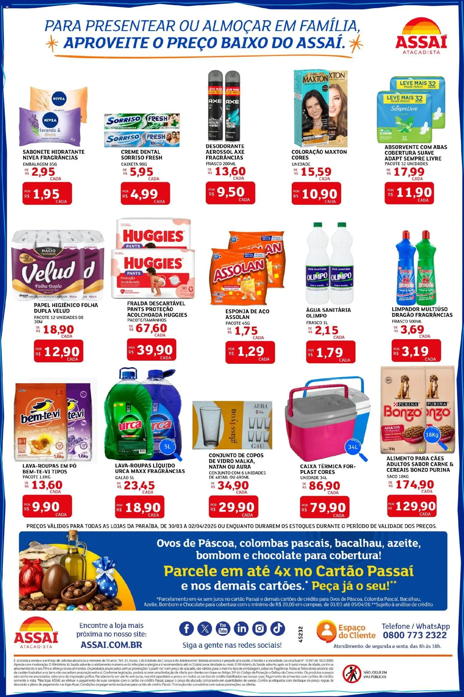 Assaí Atacadista Folheto - válido de 30.03.2026 | Página: 4 | Produtos: Perfume, Pó, Desodorante, Carne