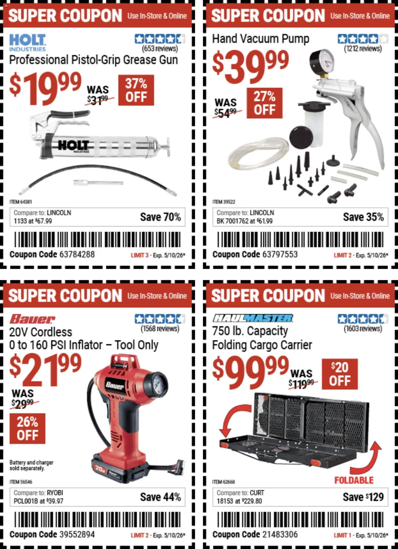 Harbor Freight Weekly Ad - valid from 27.04.2026 | Page: 3 | Products: Pump, Battery, Charger, Gun