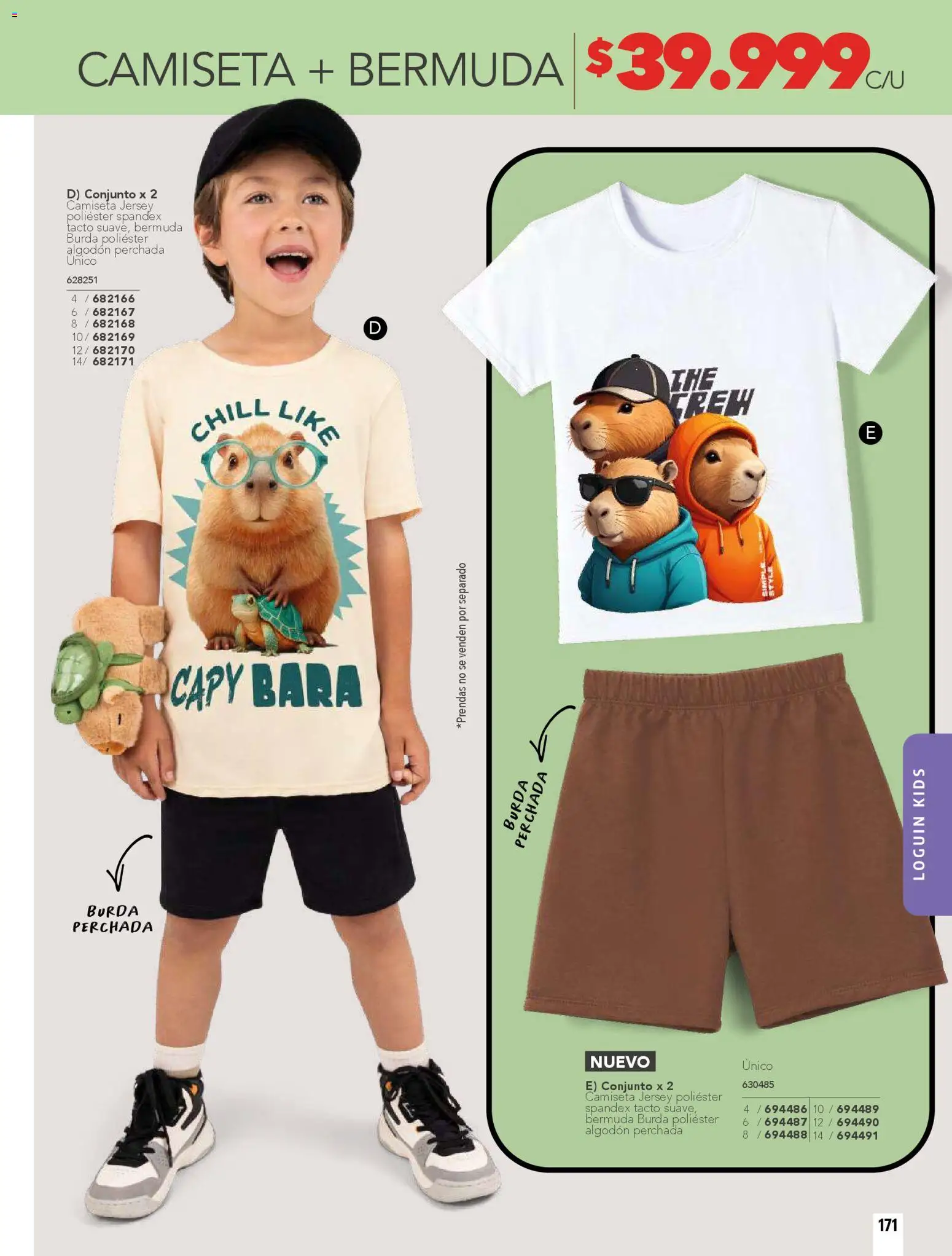 Pacifika revista - valida desde el 01.02.2026 | Página: 171 | Productos: Algodón, Bermuda, Camiseta, Conjunto