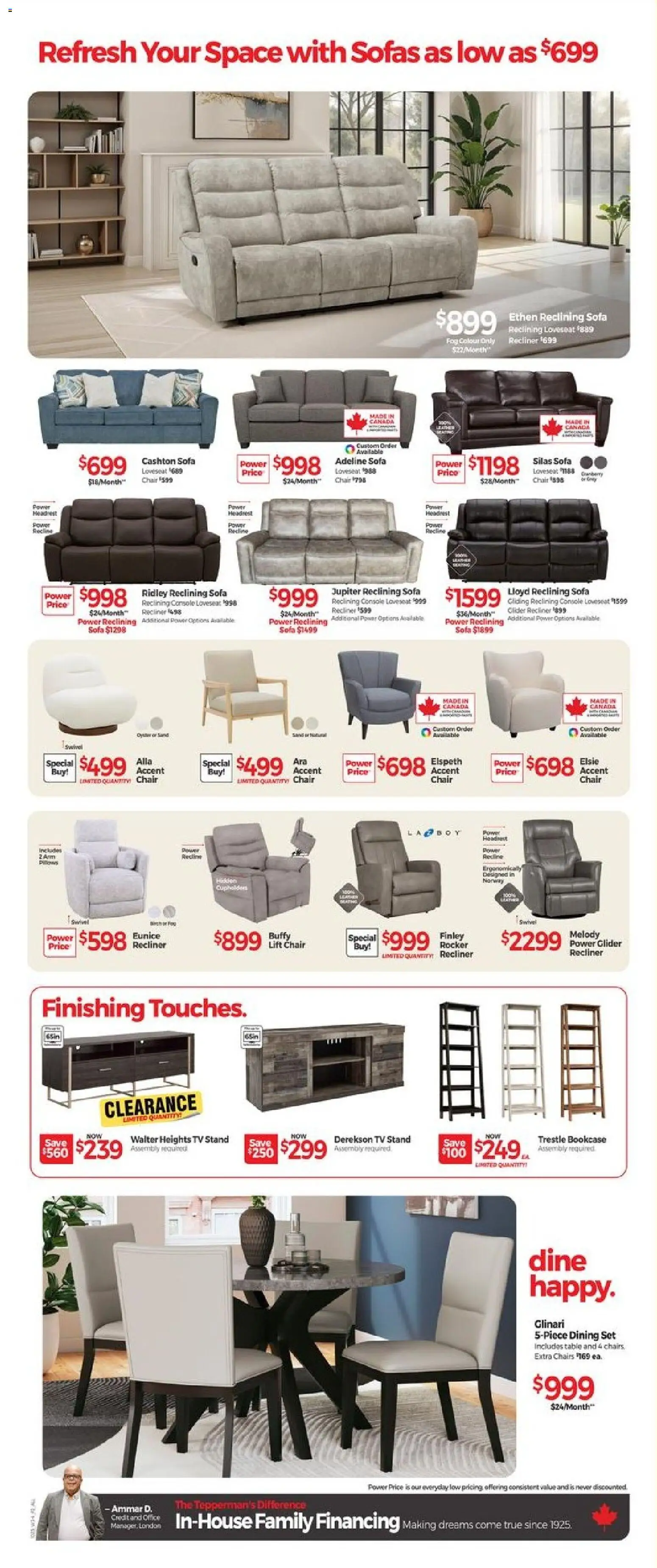 Tepperman's flyer valid from 23.10.2025 | Page: 2 | Products: Tv, Sofa, Table, Chair