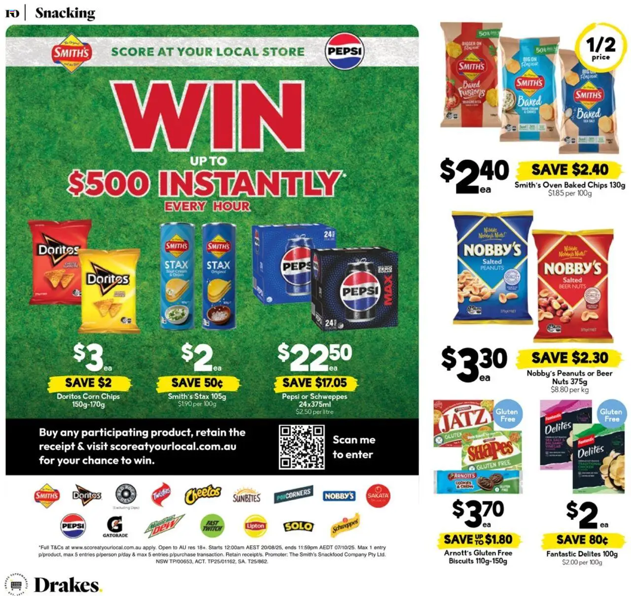 Drakes catalogue - valid from 27.08.2025 | Page: 10 | Products: Pepsi, Chips, Cream, Biscuits