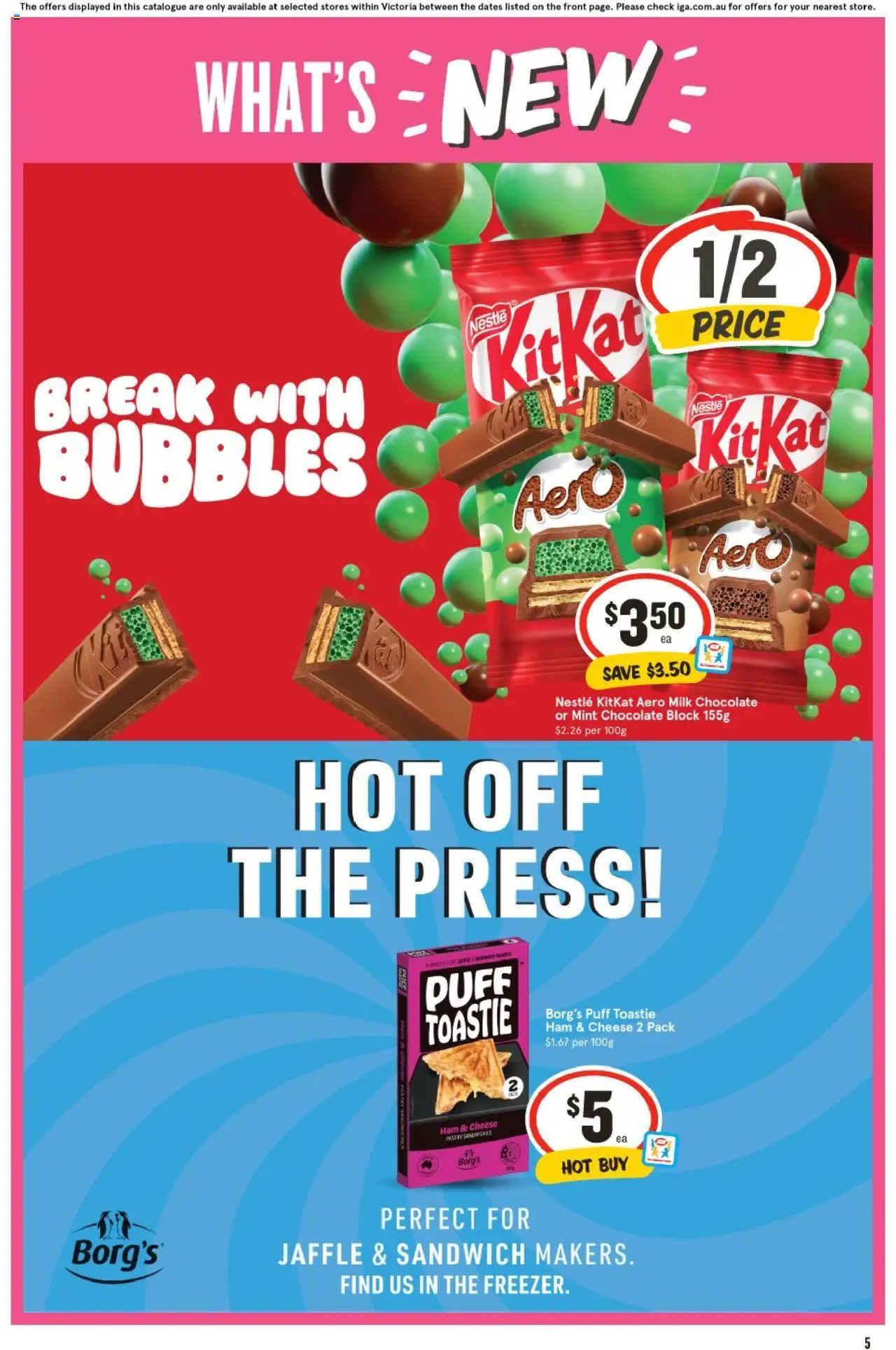 IGA catalogue - valid from 13.08.2025 | Page: 5 | Products: Milk, Dairy, Chocolate, Biscuits