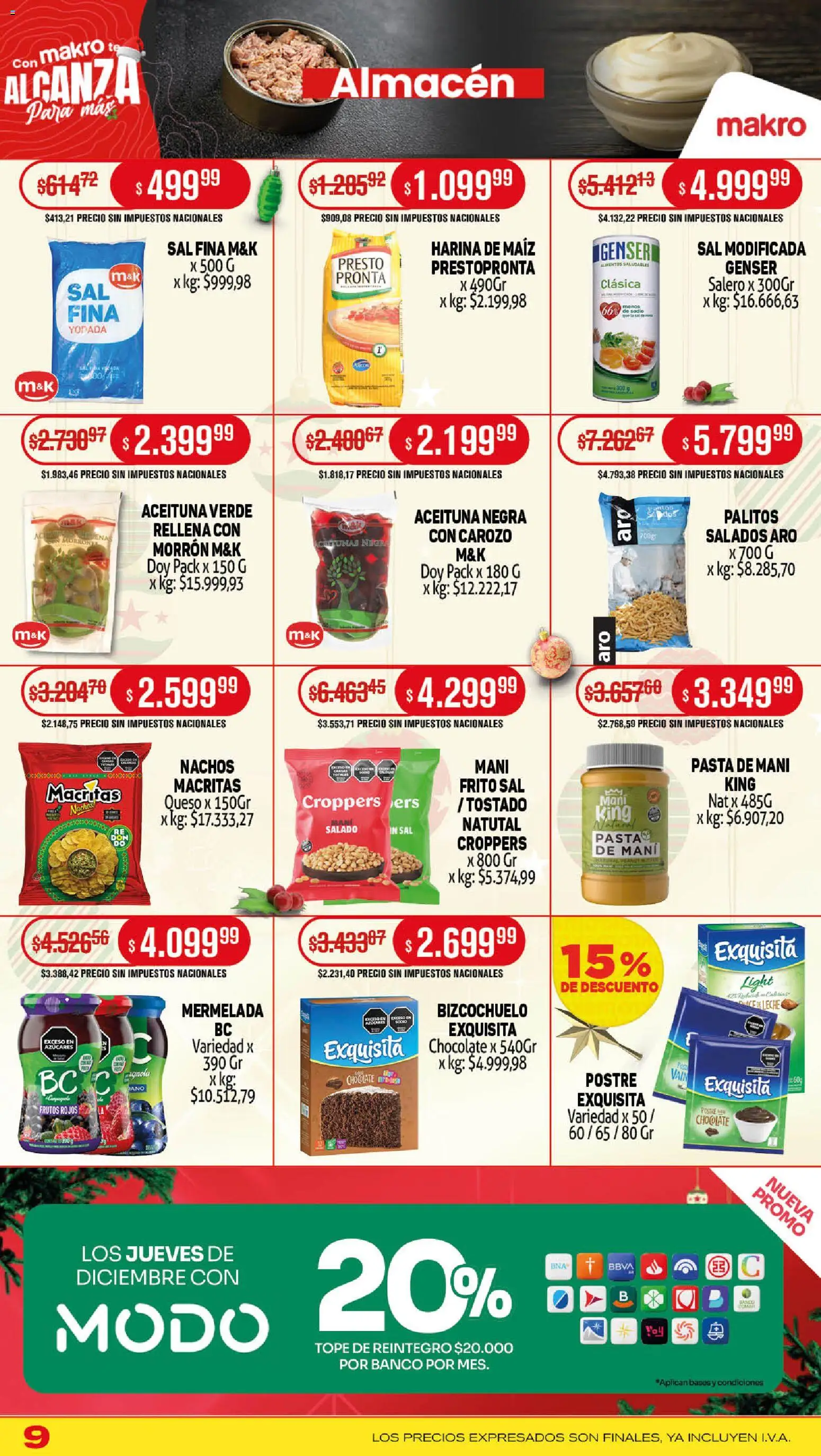 Makro ofertas │ válido desde el 18.12.2025 | Página: 9 | Productos: Banco, Harina, Leche, Queso