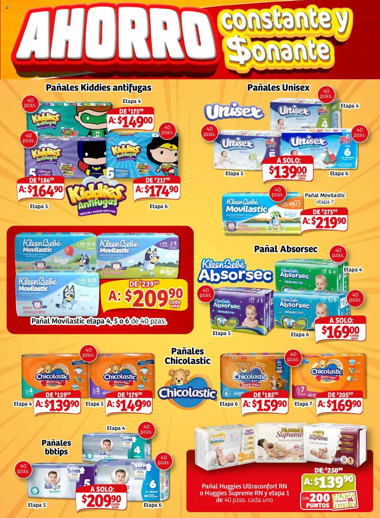 Nuevas ofertas de Soriana válidas en toda la República Mexicana desde el 16.10.2025. ¡Encuentra las mejores ofertas en Soriana - Pesito Valedor Mercado: Chih, Coah, Dur, NL, SLP, Tamps, Zac! | Página: 19 | Productos: Pañales