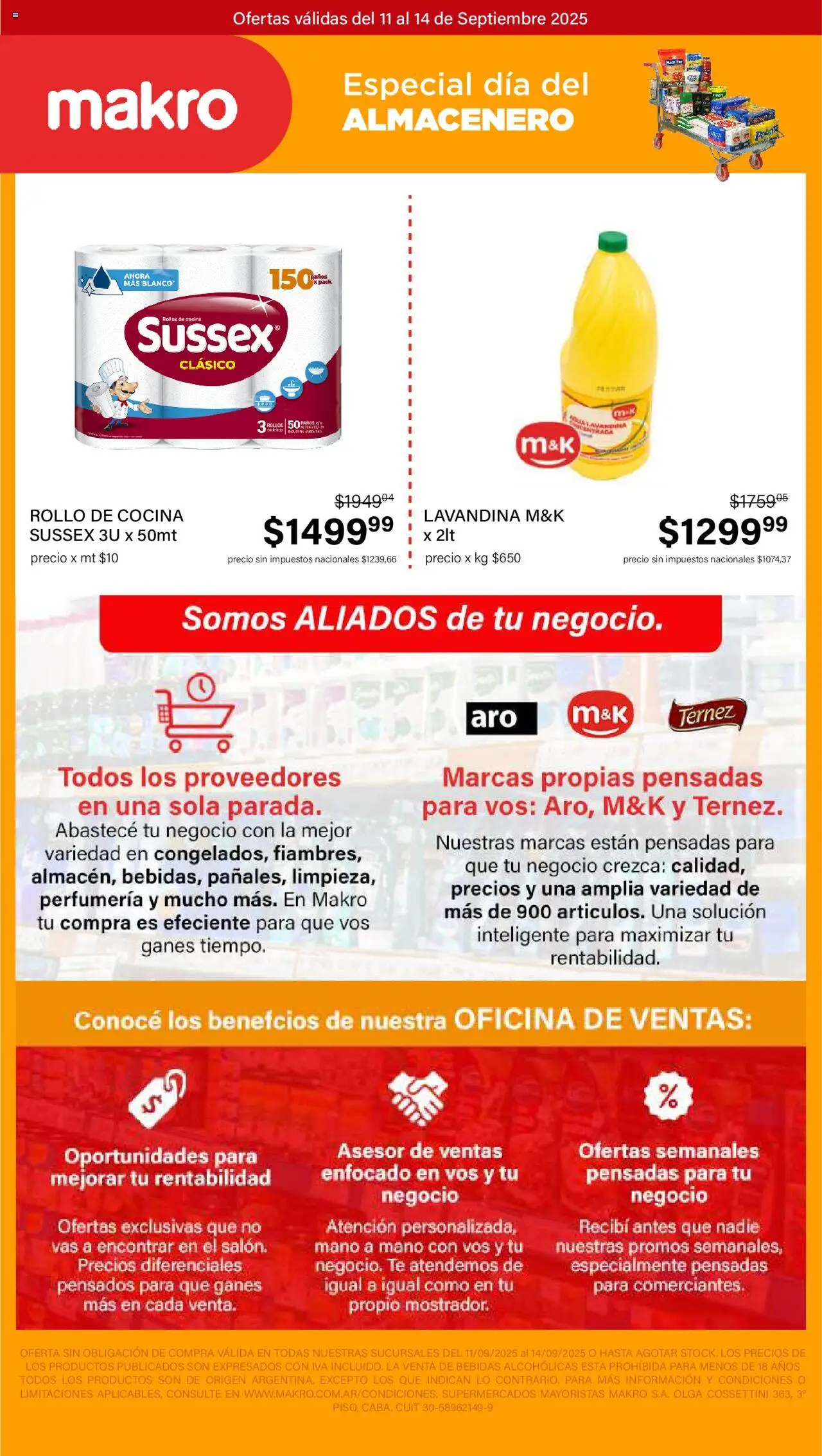 Makro - Ofertas especiales día almacenero │ válido desde el 11.09.2025 | Página: 3 | Productos: Lavandina, Cocina, Té
