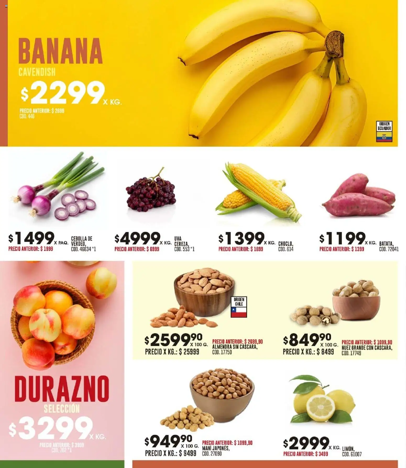 Coto - Ofertas fin │ válido desde el 26.01.2026 | Página: 2 | Productos: Cebolla, Banana, Nuez, Almendra