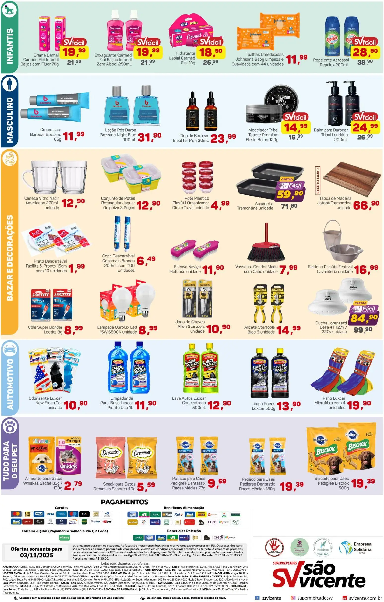Supermercados São Vicente Folheto - válido de 03.11.2025 | Página: 2 | Produtos: Lâmpada, Creme, Potes, Vassoura