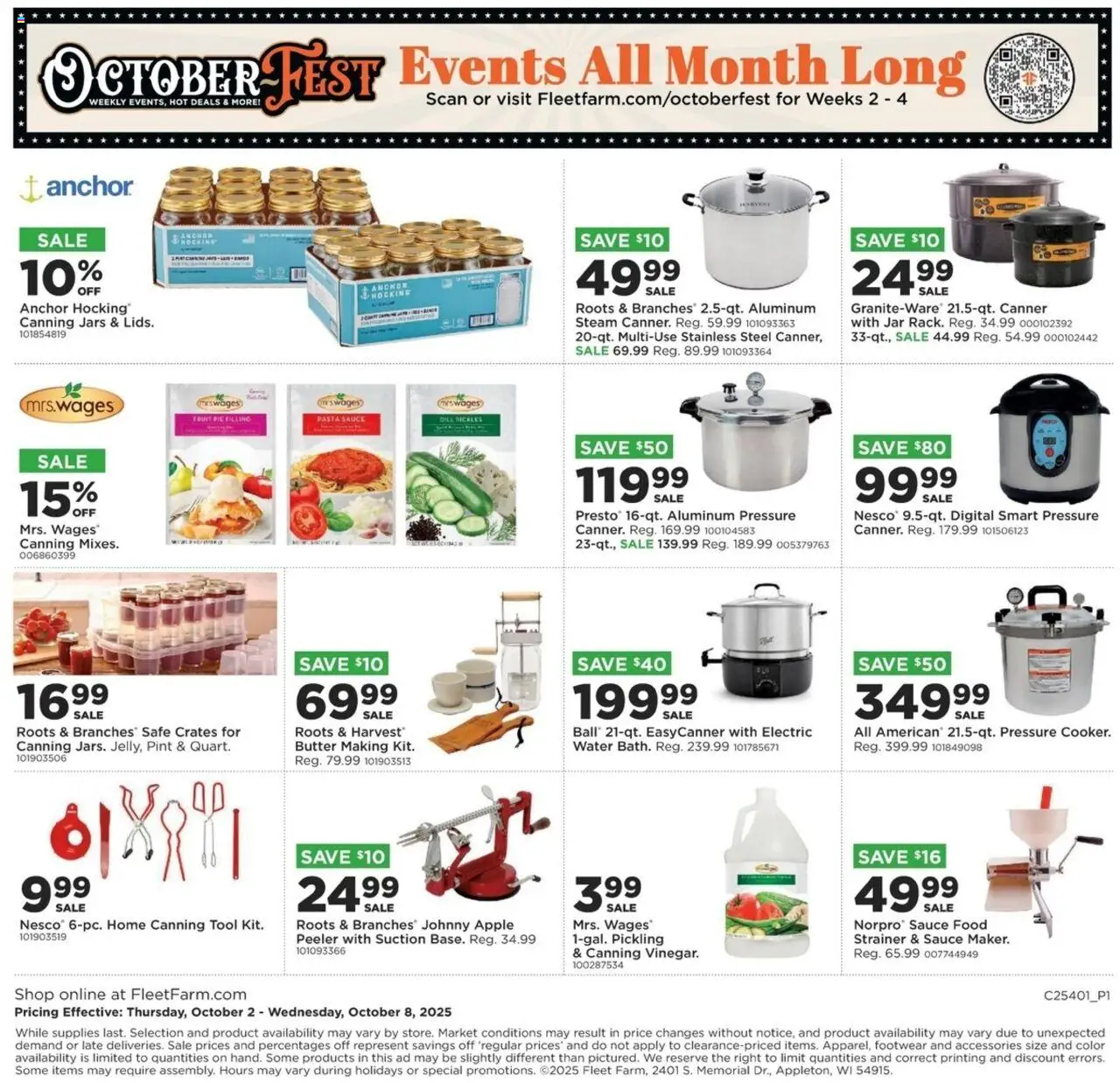 Mills Fleet Farm Weekly Ad - valid from 02.10.2025 | Page: 25 | Products: Cooker, Anchor, Pasta, Water
