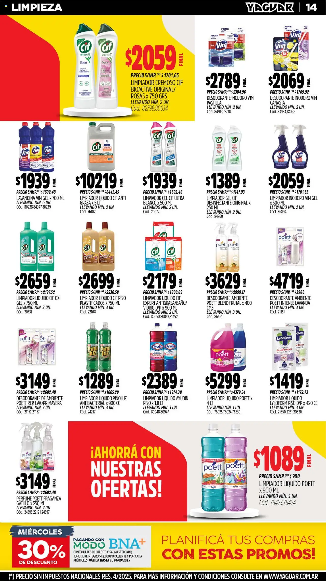 Yaguar - San Juan │ válido desde el 01.09.2025 | Página: 15 | Productos: Desodorante de ambiente, Lavandina, Inodoro, Crema