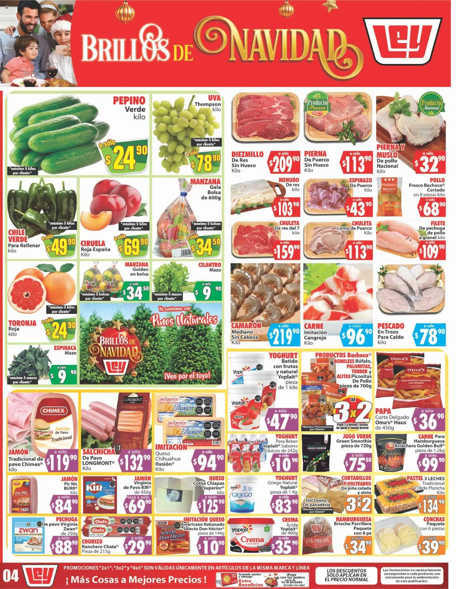 Nuevas ofertas de Casa Ley válidas en toda la República Mexicana desde el 27.11.2025. ¡Encuentra las mejores ofertas en Casa Ley folleto Autoservicio! | Página: 4 | Productos: Manzana, Toronja, Pastel, Espinaca