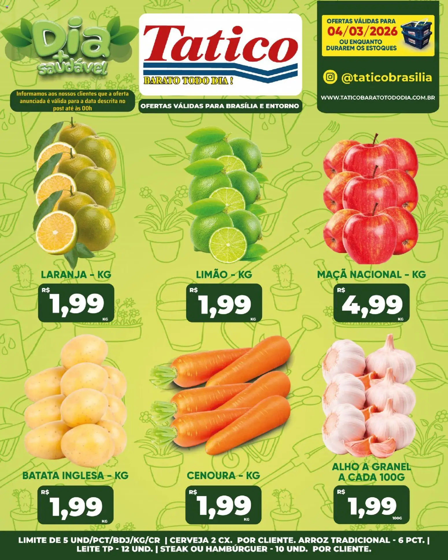 Tatico Folheto - válido de 04.03.2026 | Página: 13 | Produtos: Cerveja, Arroz, Hambúrguer, Batata