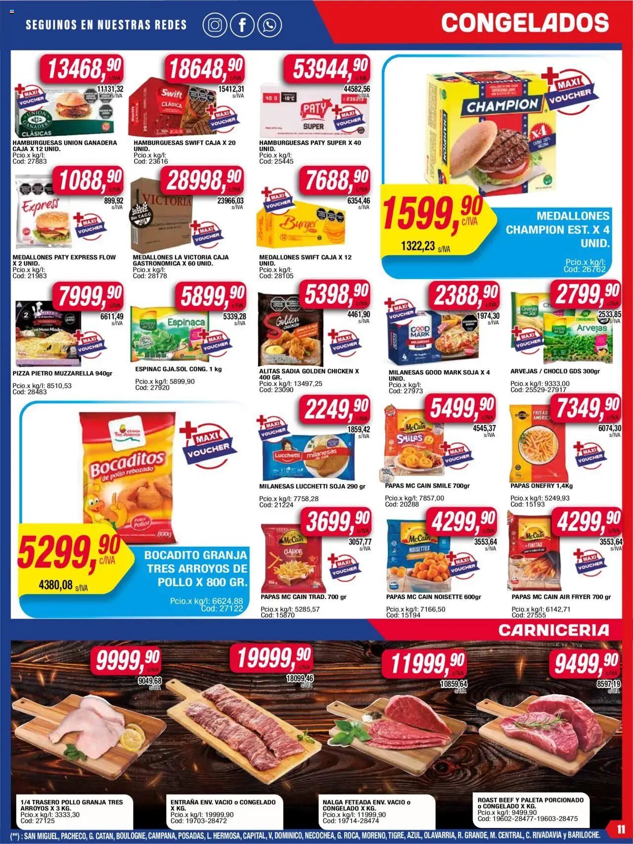 Maxiconsumo ofertas │ válido desde el 18.08.2025 | Página: 11 | Productos: Pollo, Choclo, Muzzarella, Paleta