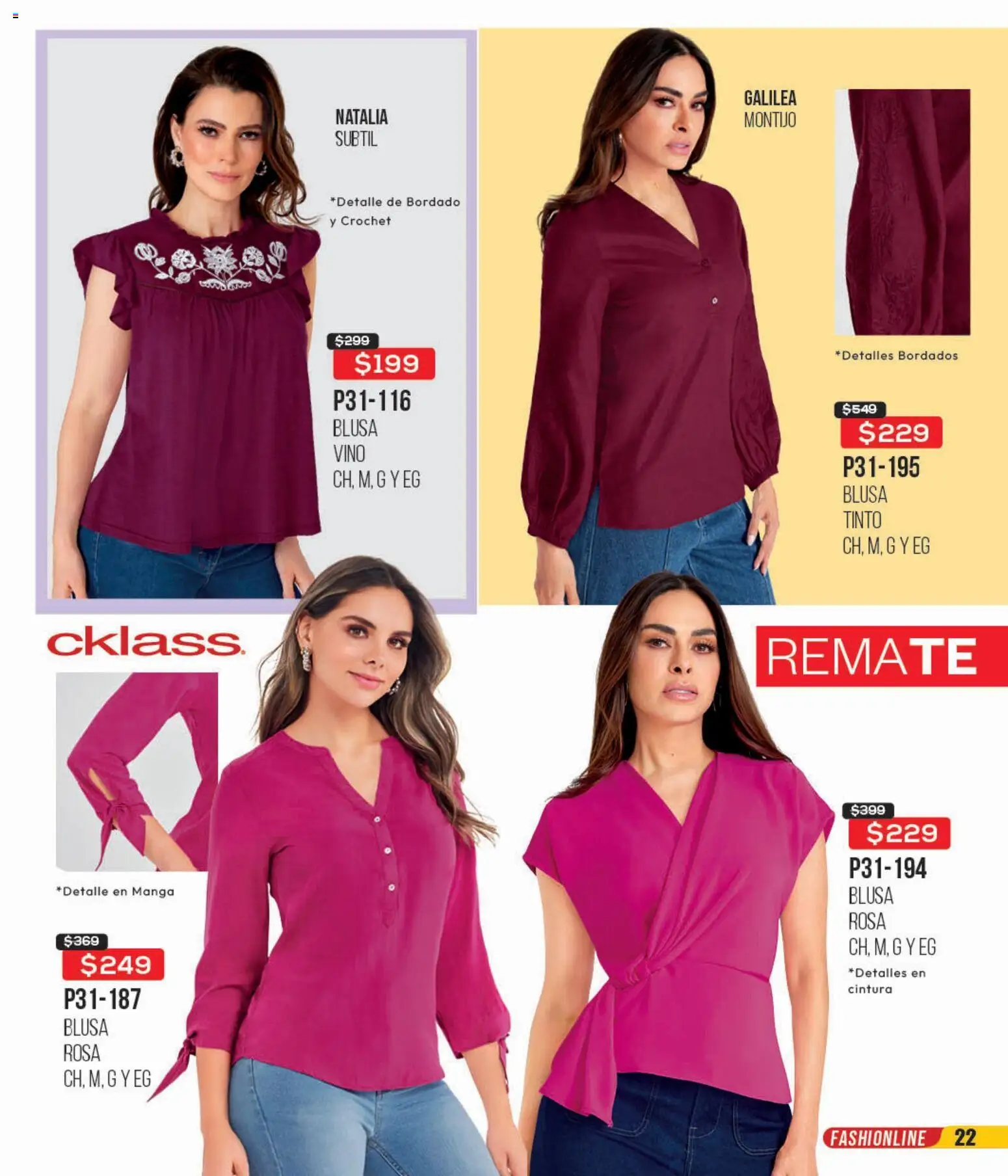 Nuevas ofertas de Cklass válidas en toda la República Mexicana desde el 16.02.2026. ¡Encuentra las mejores ofertas en Cklass catálogo Remate Ropa! | Página: 23 | Productos: Blusa, Manga, Vino