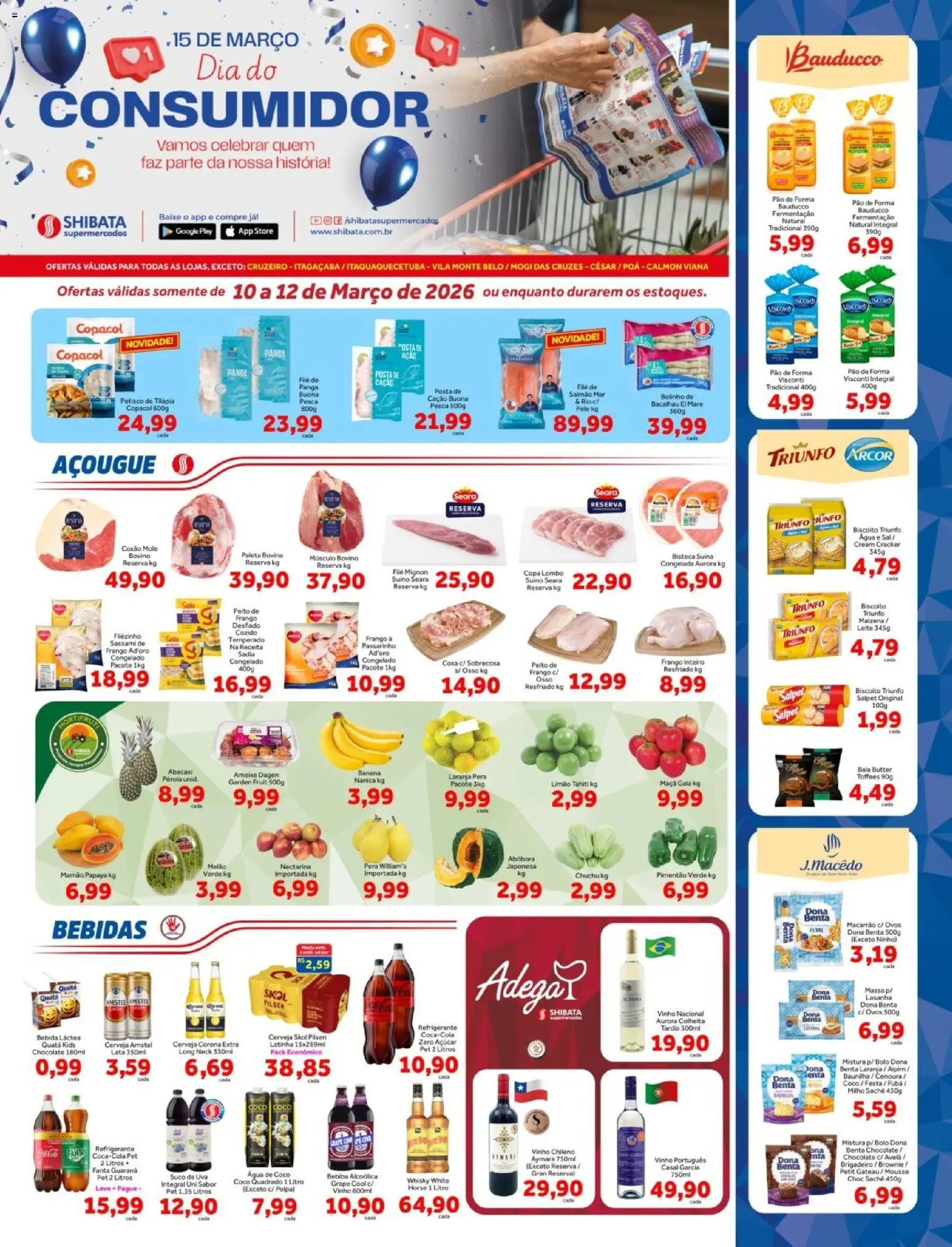 Shibata Folheto - válido de 10.03.2026 | Página: 1 | Produtos: Biscoito, Lombo, Abacaxi, Refrigerante