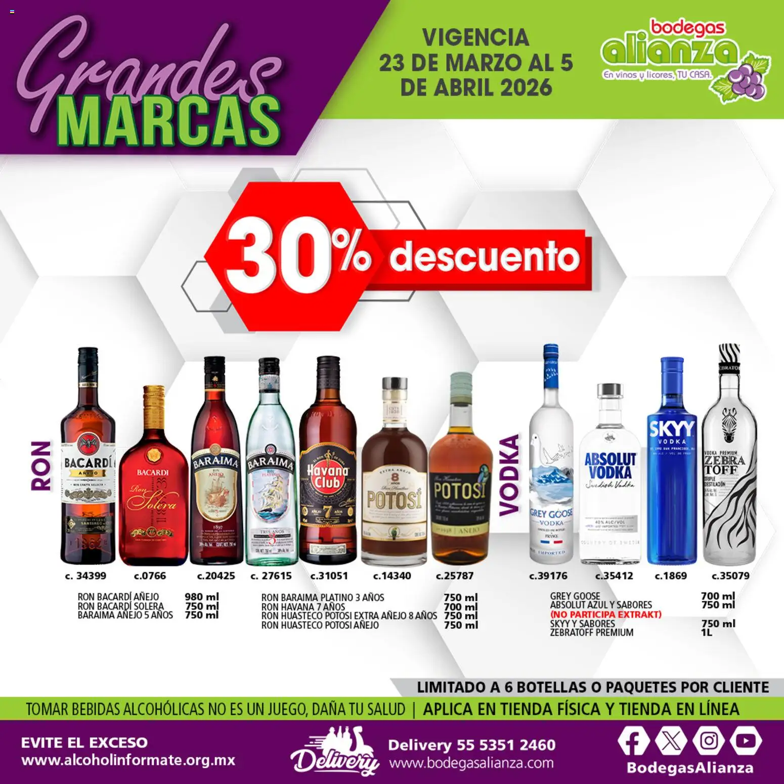 Nuevas ofertas de Bodegas Alianza válidas en toda la República Mexicana desde el 23.03.2026. ¡Encuentra las mejores ofertas en Bodegas Alianza catálogo Grandes Marcas! | Página: 9 | Productos: Vodka