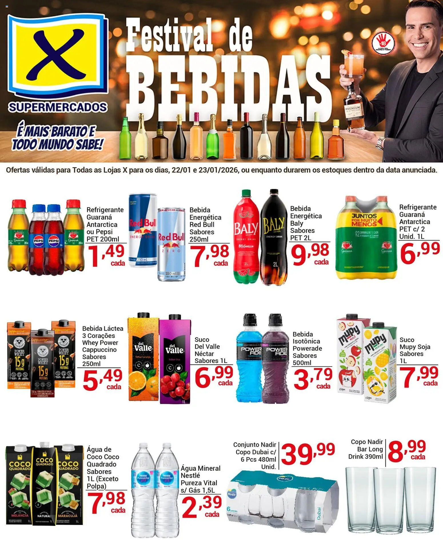 X Supermercados Folheto - válido de 22.01.2026 | Página: 2 | Produtos: Melancia, Brita, Açúcar, Soja