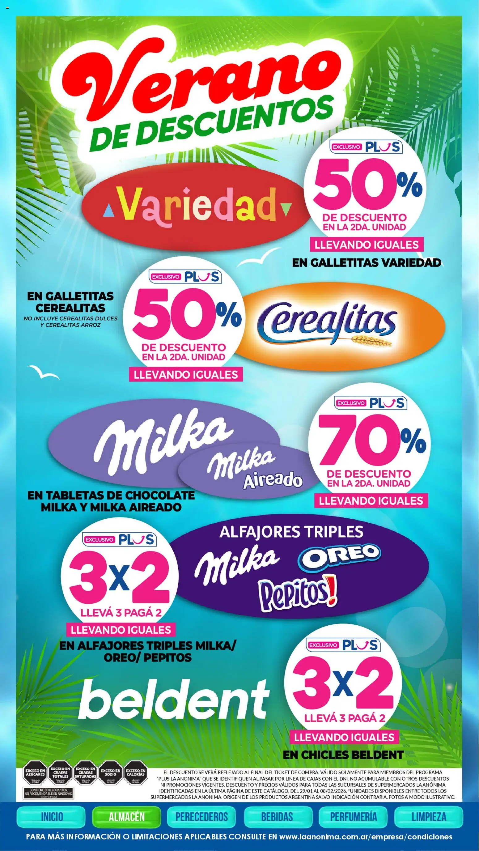 La Anonima catálogo │ válido desde el 29.01.2026 | Página: 3 | Productos: Galletitas, Chicles, Chocolate, Arroz