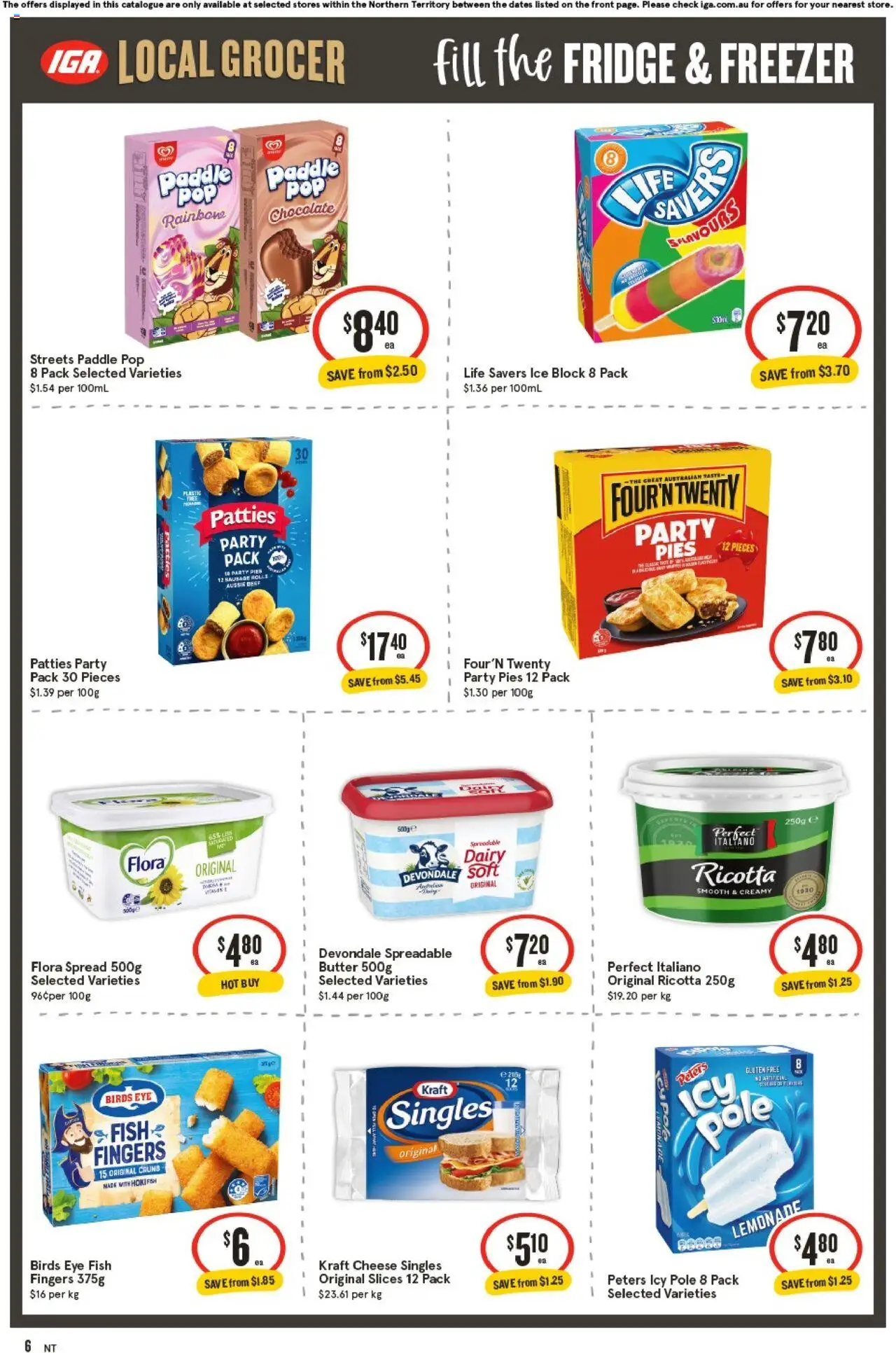 IGA catalogue - valid from 08.10.2025 | Page: 6 | Products: Dairy, Cheese, Pies, Fridge