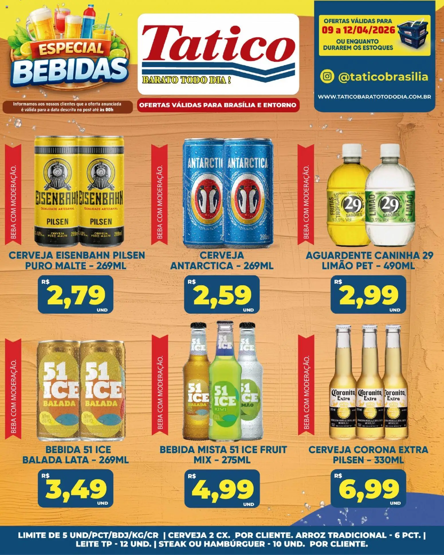 Tatico Folheto - válido de 09.04.2026 | Página: 29 | Produtos: Eisenbahn, Arroz, Hambúrguer, Bebida