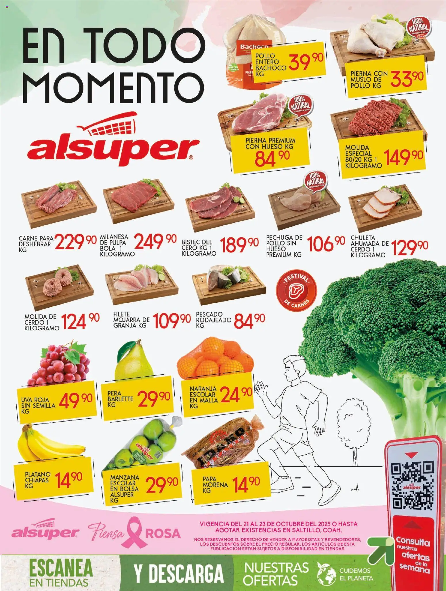 Nuevas ofertas de Alsuper válidas en toda la República Mexicana desde el 21.10.2025. ¡Encuentra las mejores ofertas en Alsuper folleto Saltillo! | Página: 1 | Productos: Milanesa, Pera, Manzana, Malla