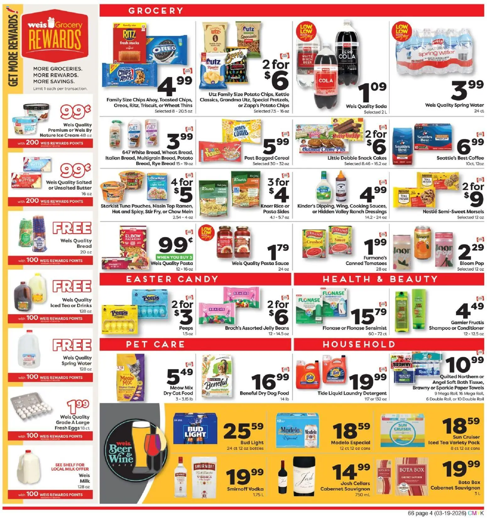 Weis Weekly Ad - valid from 19.03.2026 | Page: 4 | Products: Dog Food, Butter, Tea, Sauce
