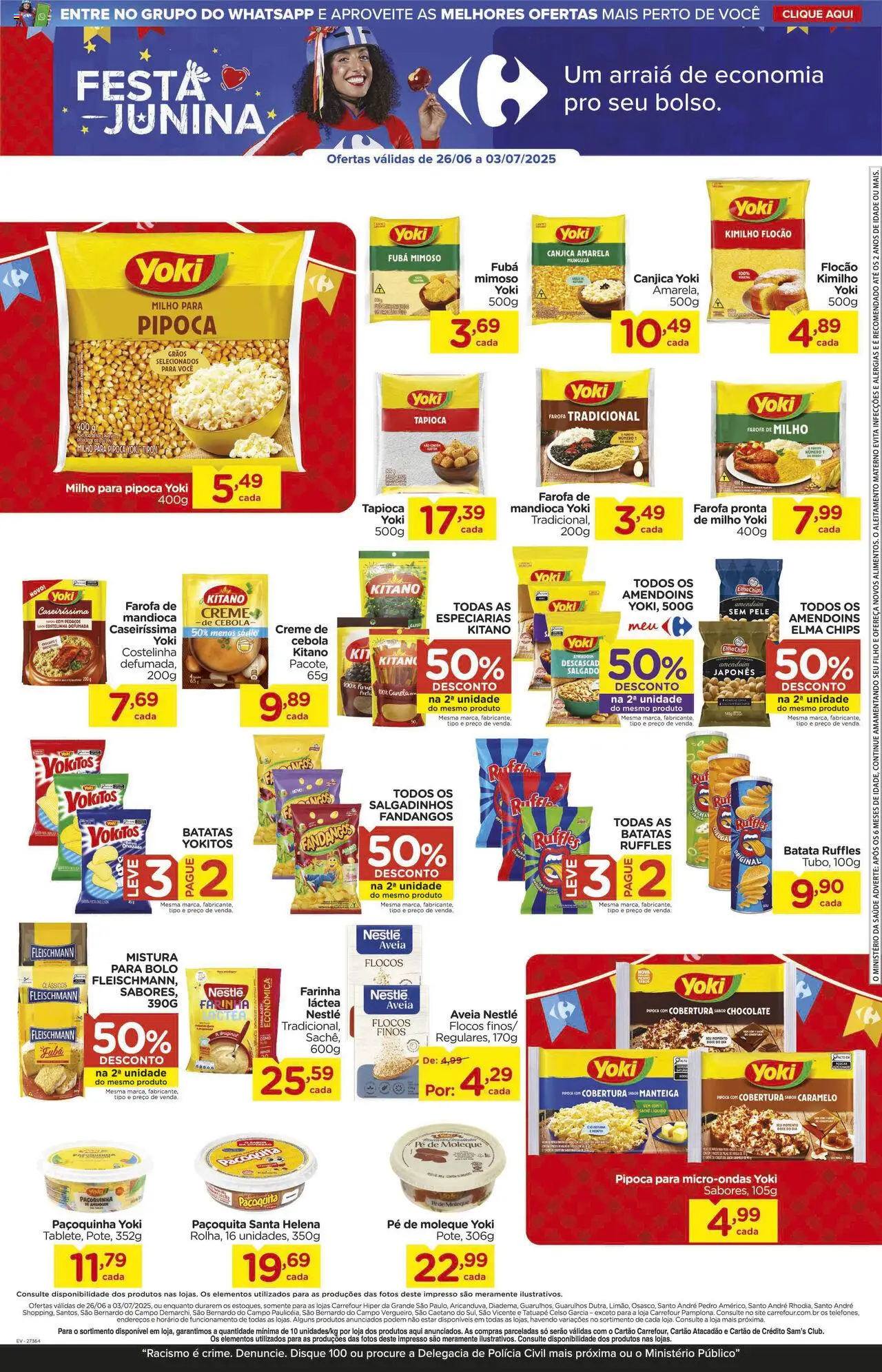Carrefour Folheto - válido de 26.06.2025 | Página: 6 | Produtos: Farinha láctea, Elma Chips, Salgadinhos, Creme