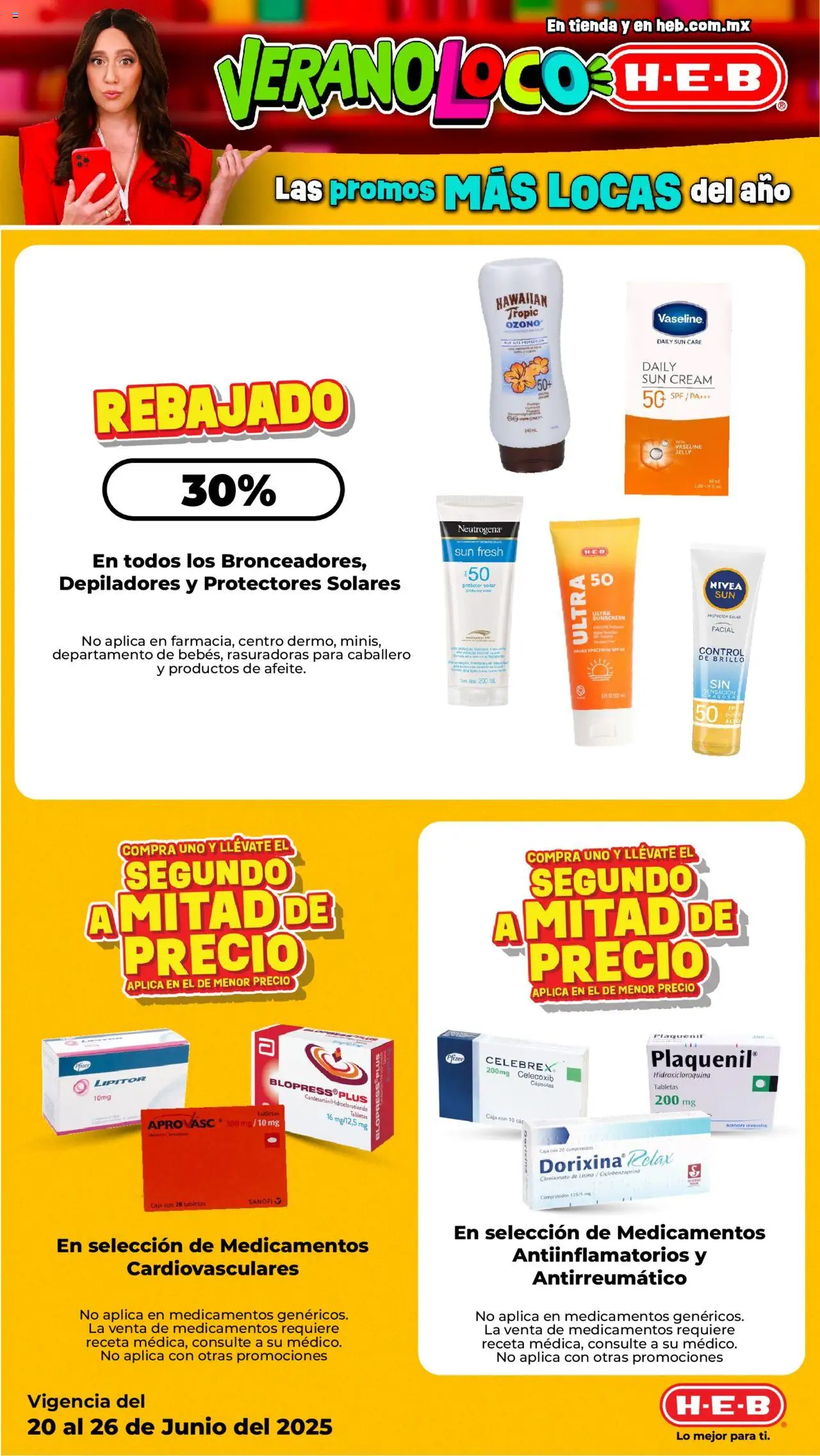 Nuevas ofertas de H-E-B válidas en toda la República Mexicana desde el 20.06.2025. ¡Encuentra las mejores ofertas en H-E-B folleto! | Página: 6 | Productos: Brillo, Caja, Protector solar