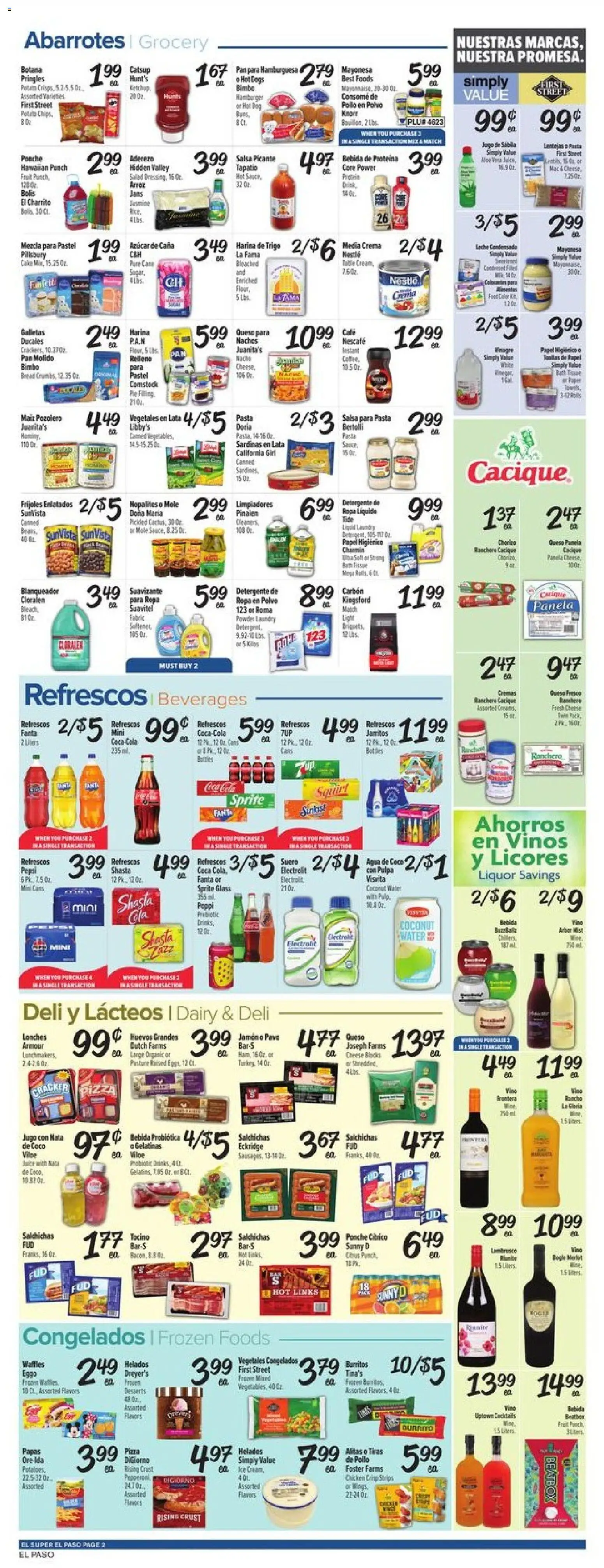 El Super Weekly Ad - TX - valid from 01.04.2026 | Page: 2 | Products: Pan, Water, Sauce, Hot Dogs