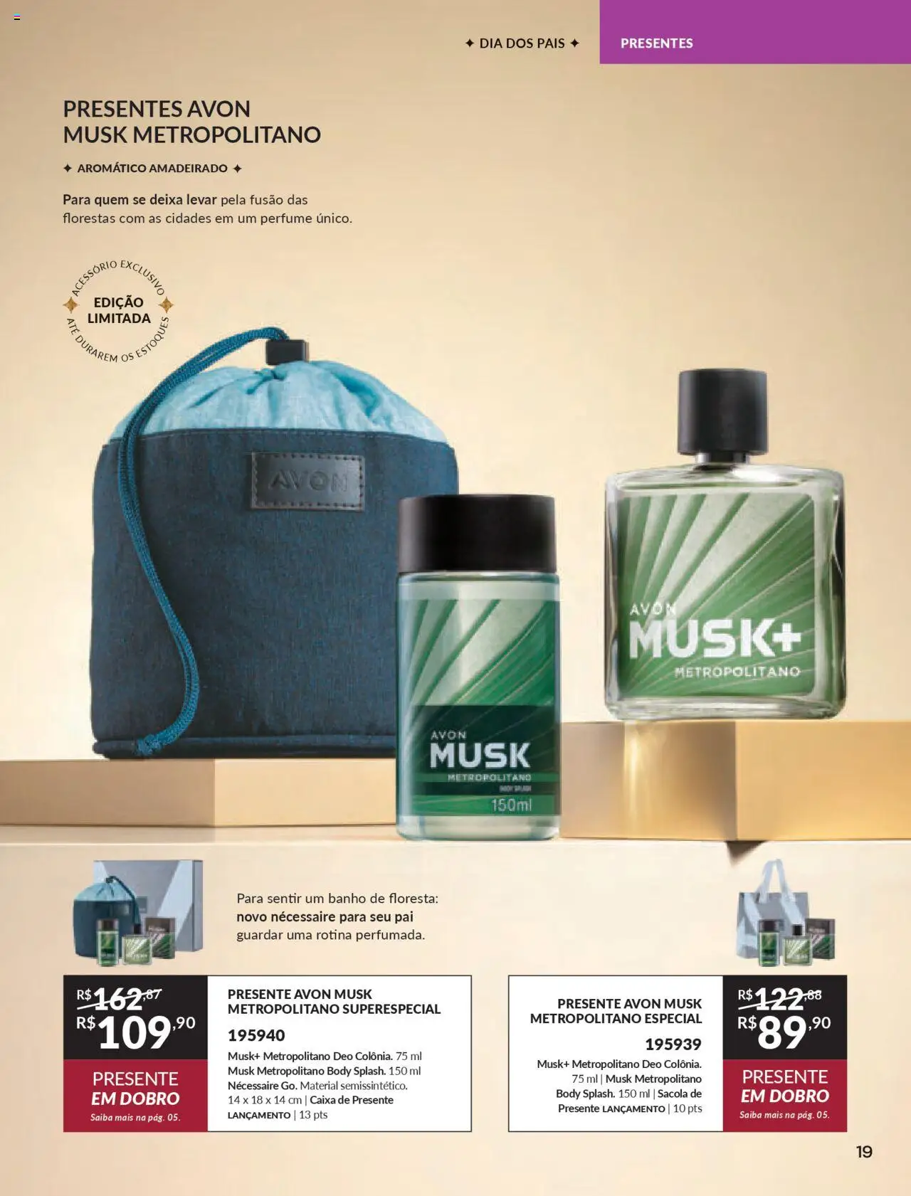Avon Folheto - válido de 16.06.2025 | Página: 19 | Produtos: Perfume, Necessaire, Caixa, Body