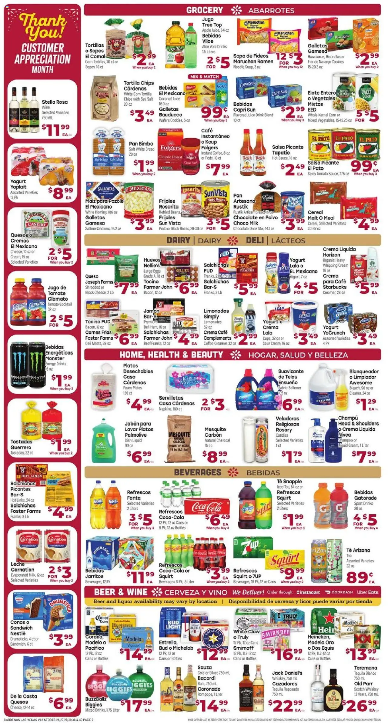 Cardenas Weekly Ad - NV - valid from 15.10.2025 | Page: 2 | Products: Juice, Beer, Aloe Vera, Cookies