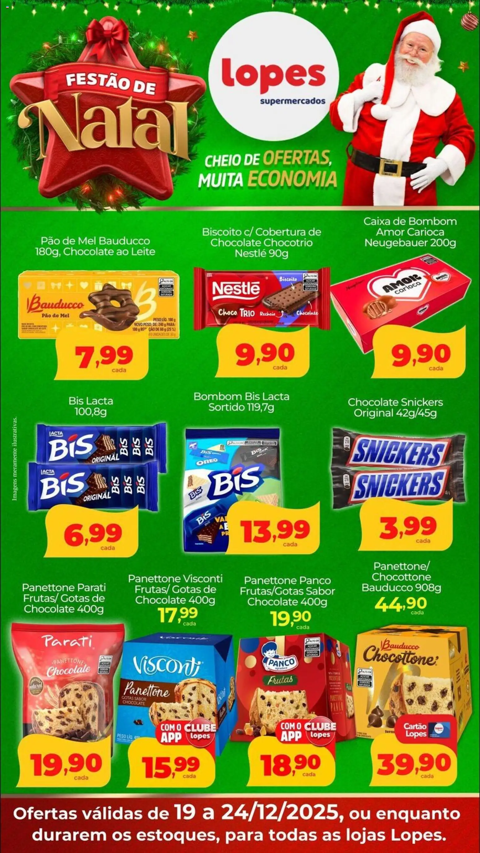 Lopes Supermercados Folheto - válido de 19.12.2025 | Página: 1 | Produtos: Leite, Neugebauer, Pão, Caixa de bombom