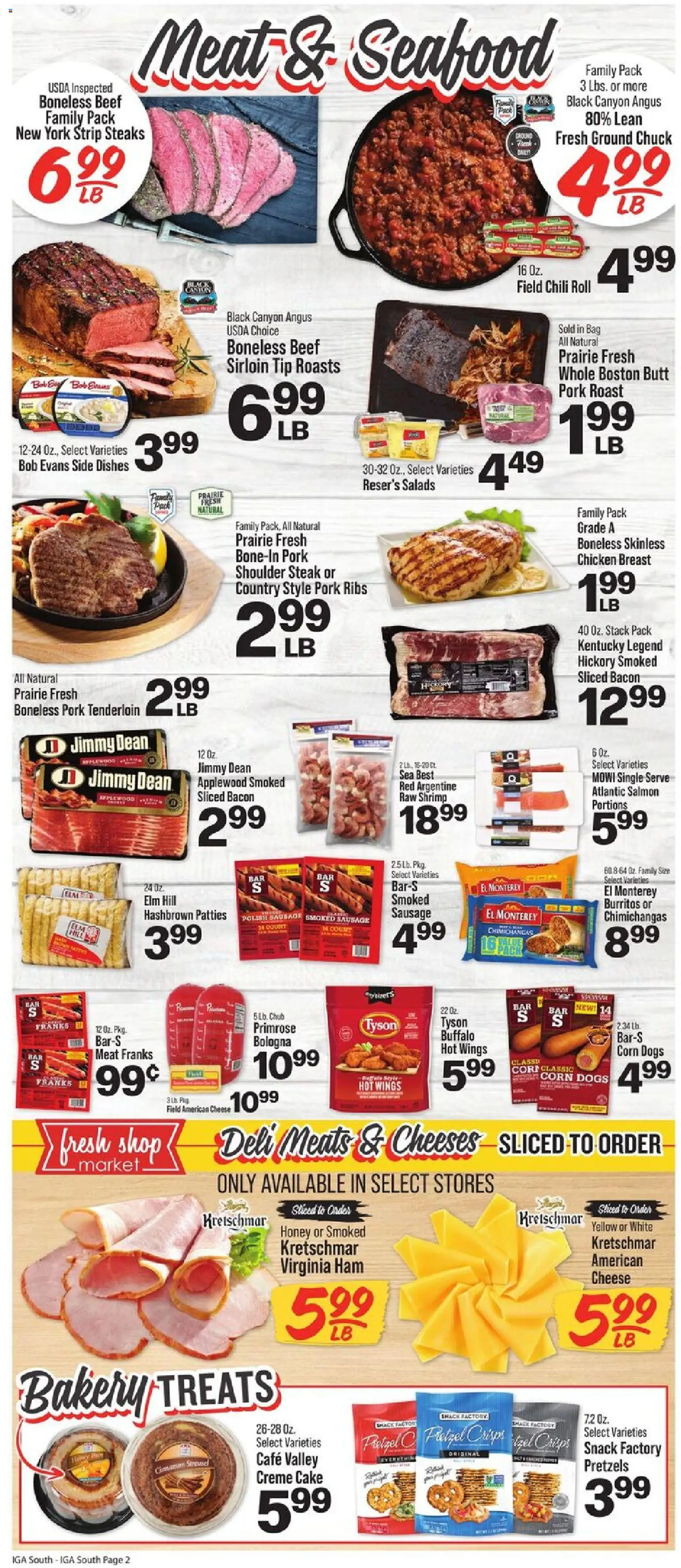 IGA Weekly Ad - valid from 14.01.2026 | Page: 4 | Products: Bakery, Pork, Seafood, Sausage