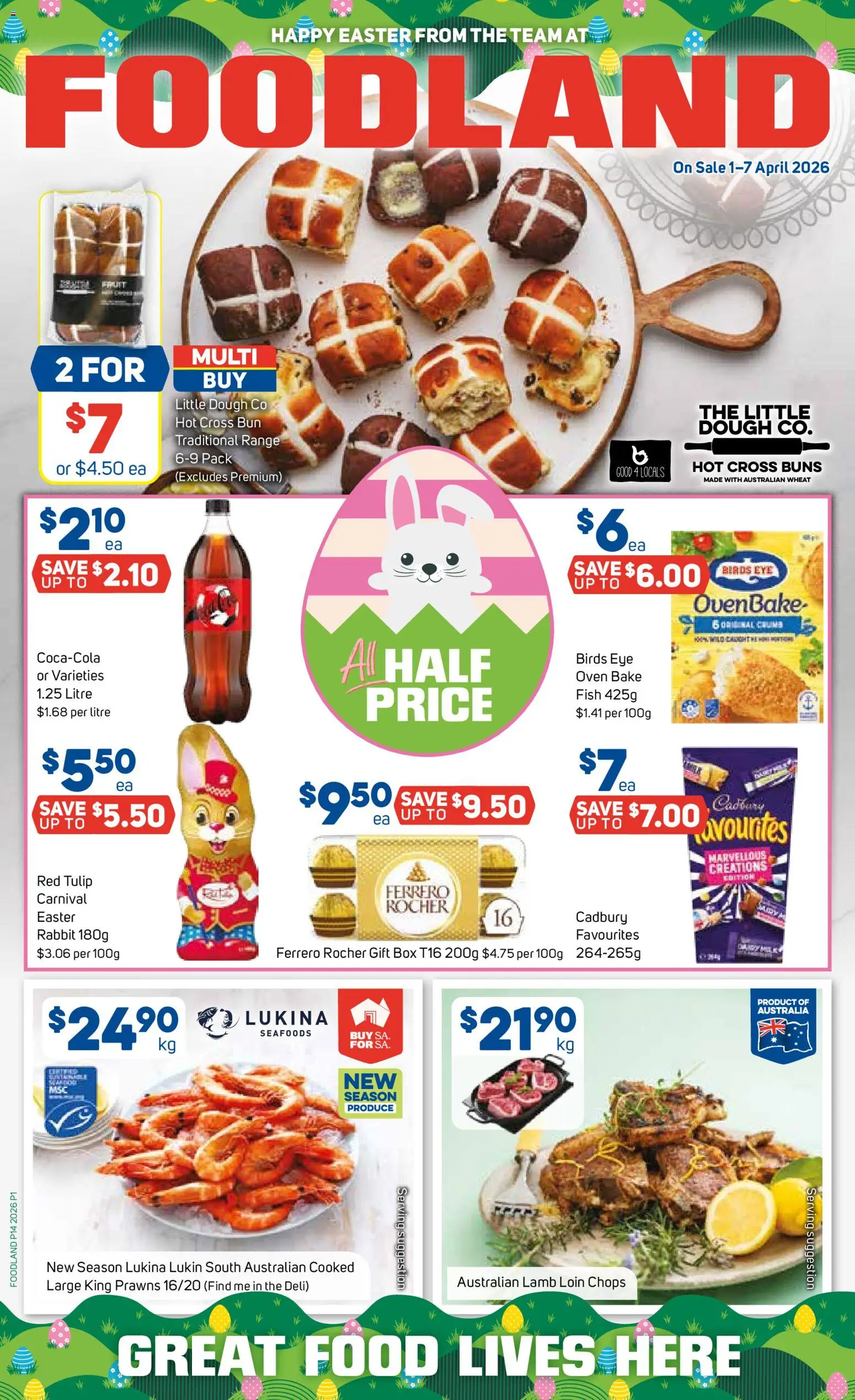 Foodland catalogue - valid from 01.04.2026 | Page: 1 | Products: Box, Lamb, Wheat, Oven
