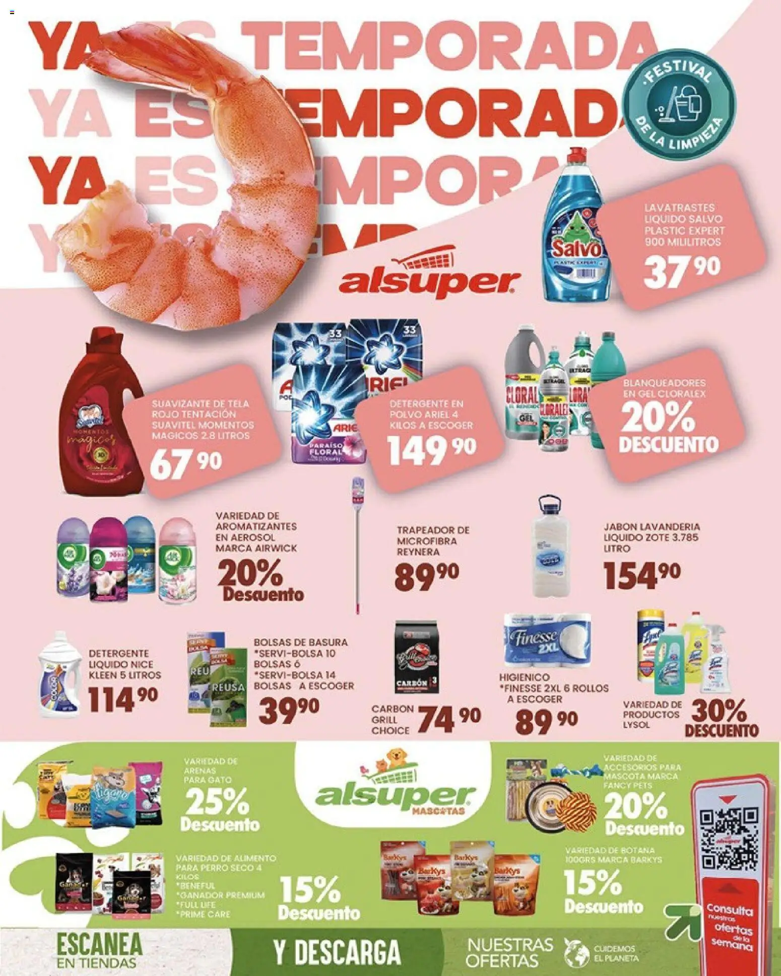 Nuevas ofertas de Alsuper válidas en toda la República Mexicana desde el 27.03.2026. ¡Encuentra las mejores ofertas en Alsuper folleto Durango! | Página: 8 | Productos: Suavizante, Trapeador, Polvo, Jabón