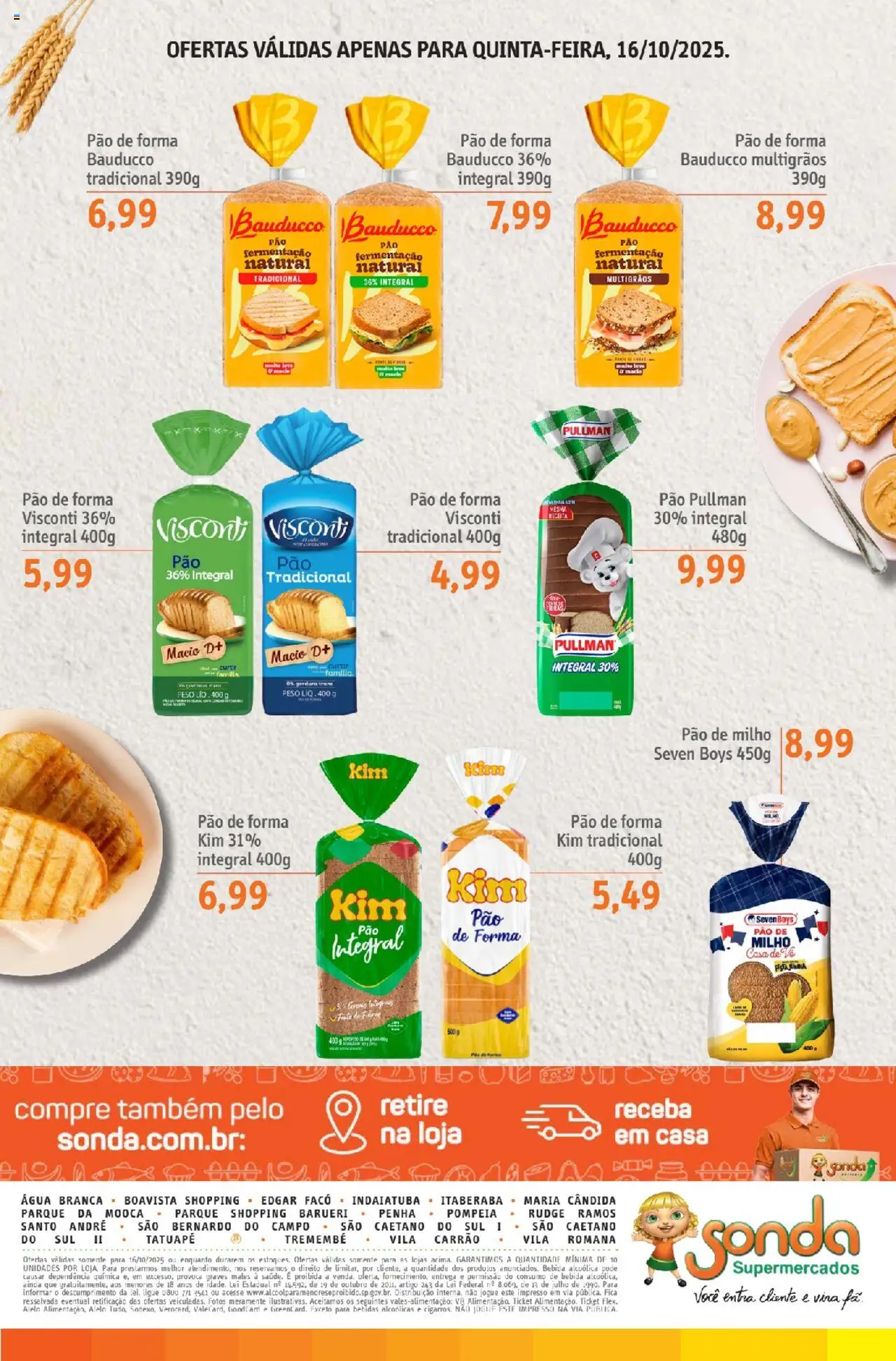 Sonda Folheto - válido de 16.10.2025 | Página: 7 | Produtos: Pao de forma kim, Flores, Pão, Bebida