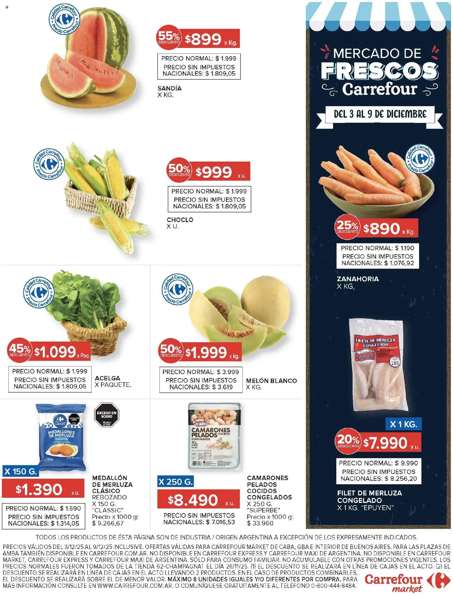 Carrefour Market catálogo │ válido desde el 03.12.2025 | Página: 17 | Productos: Sobre, Choclo, Sandía, Zanahoria